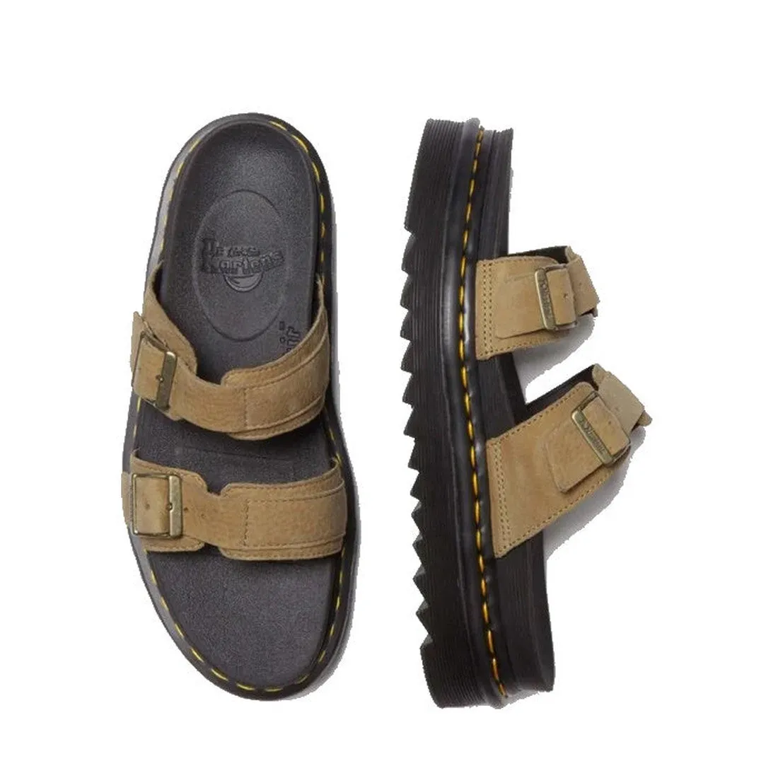 Dr Martens - Myles Savannah Tan 2 Bar  Sandal Tumbled Nubuck