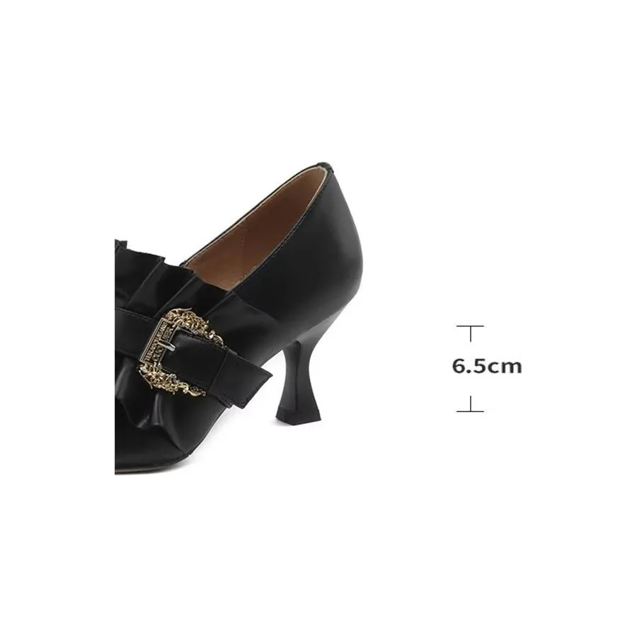 Elegant Cow Leather Pointed Toe High Heel Pumps