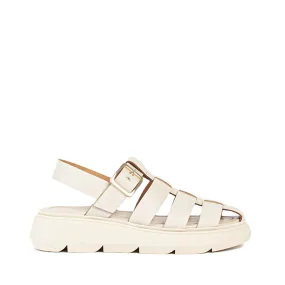 Elisa Beige Leather Chunky Sandals