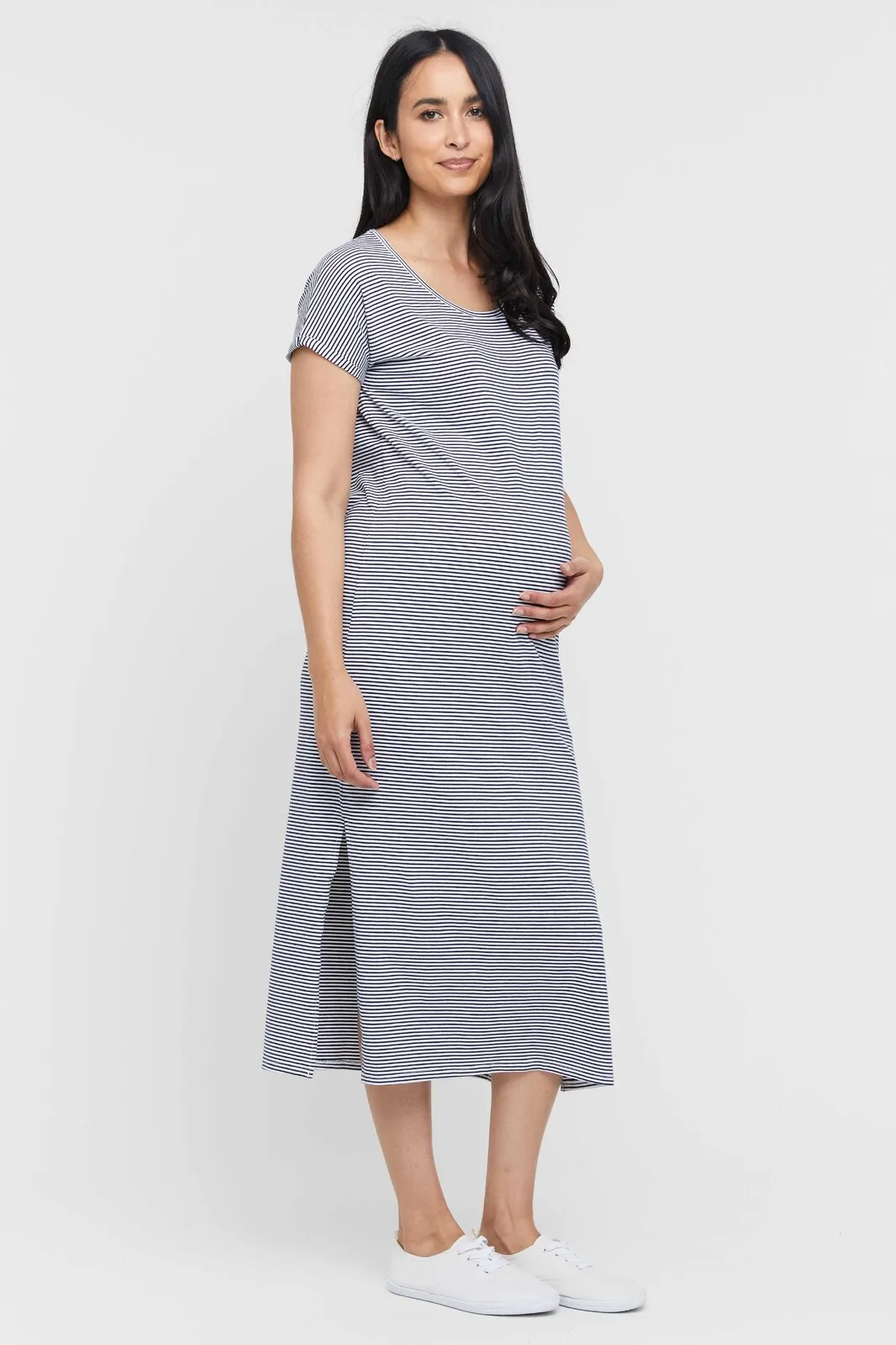 Elsie Maternity Dress - Thin Stripe