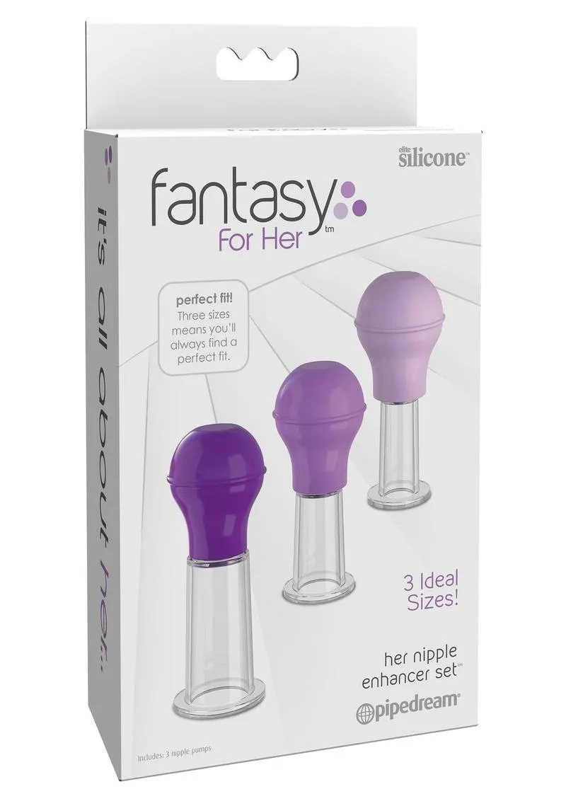 Fantasy For Her Nipple Enhancer Set 3 Size Kit Silicone