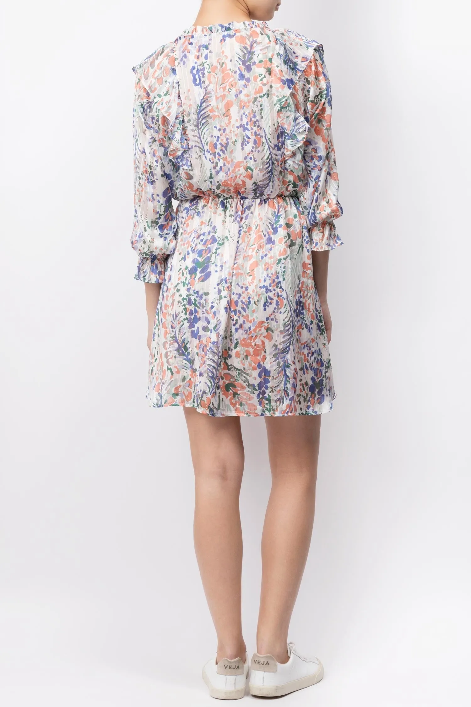 Floral Printed Cotton Blend Dress