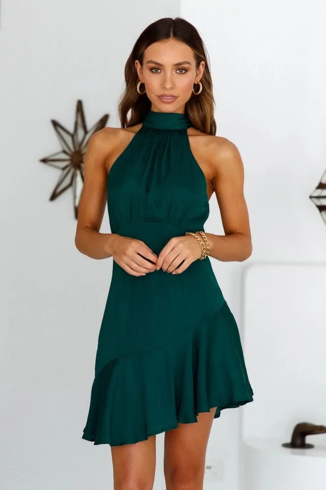 Gathered Halter Silky Soft Dress