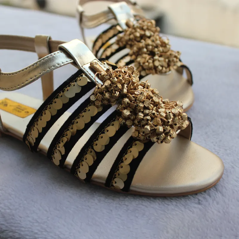 Golden Fancy Sandal for women