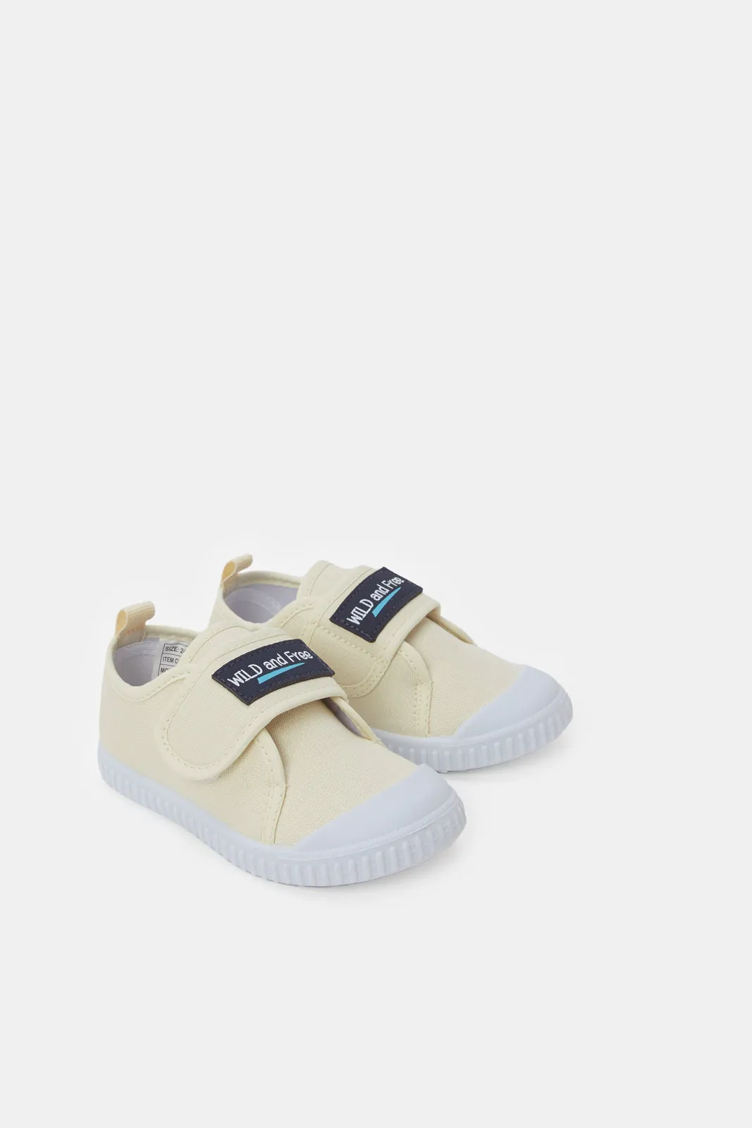 Infant Boys Cream Velcro Pumps