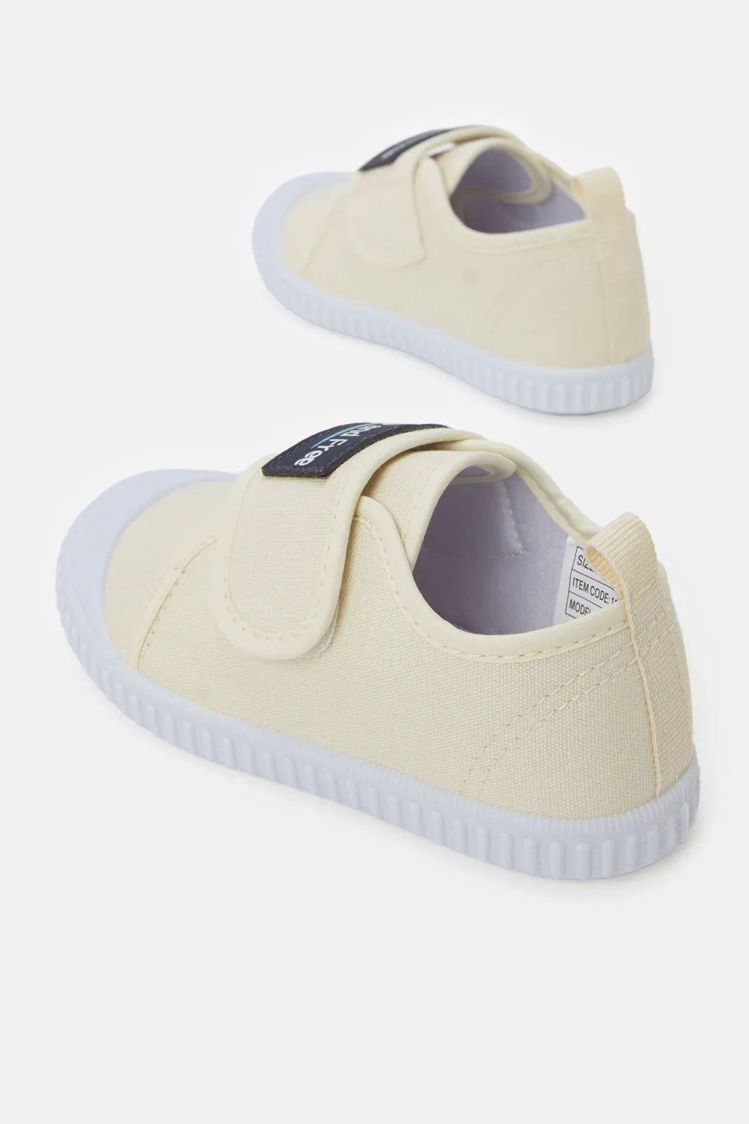 Infant Boys Cream Velcro Pumps