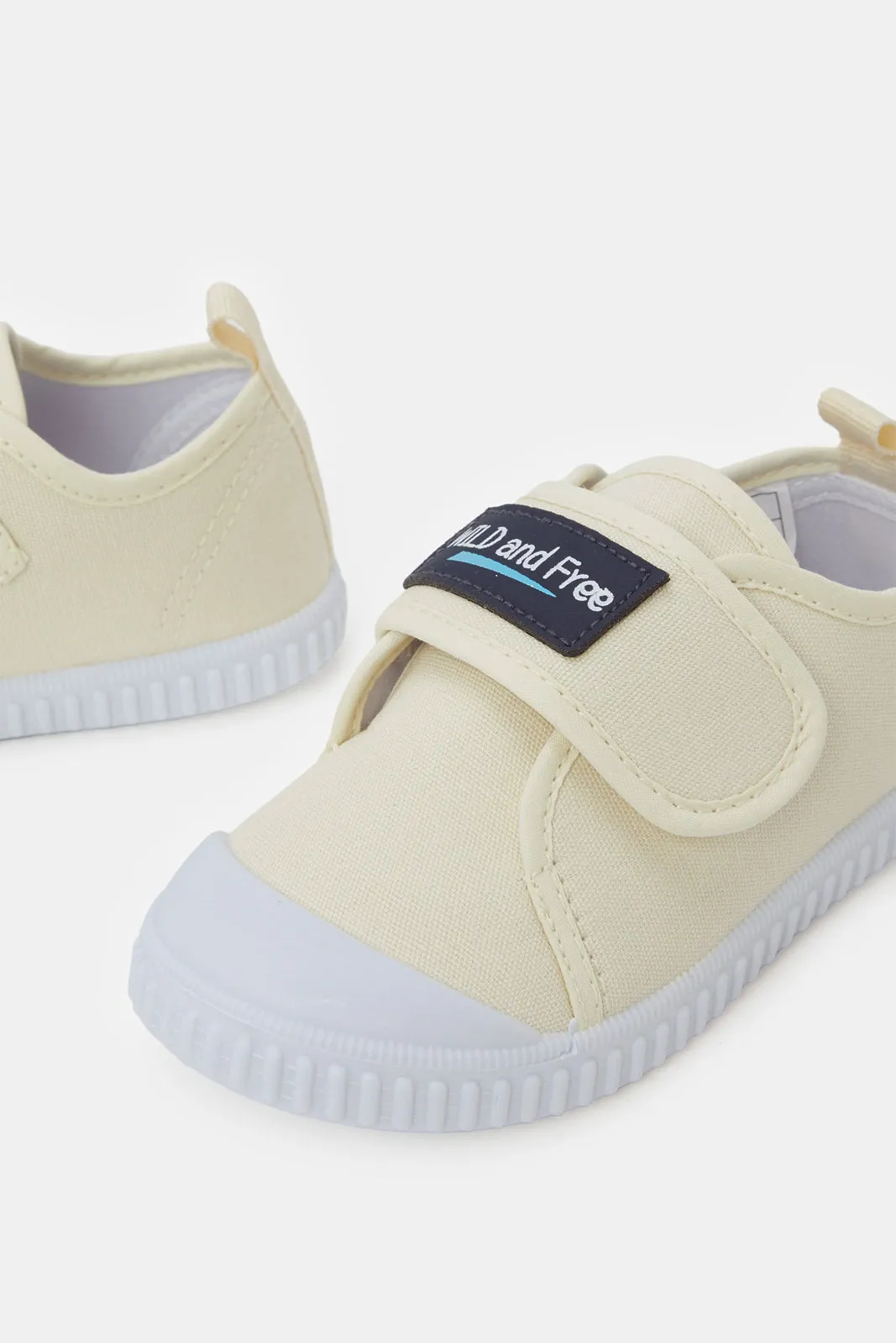 Infant Boys Cream Velcro Pumps