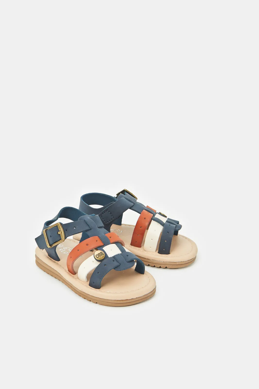 Infant Boys Navy Backstrap Sandals