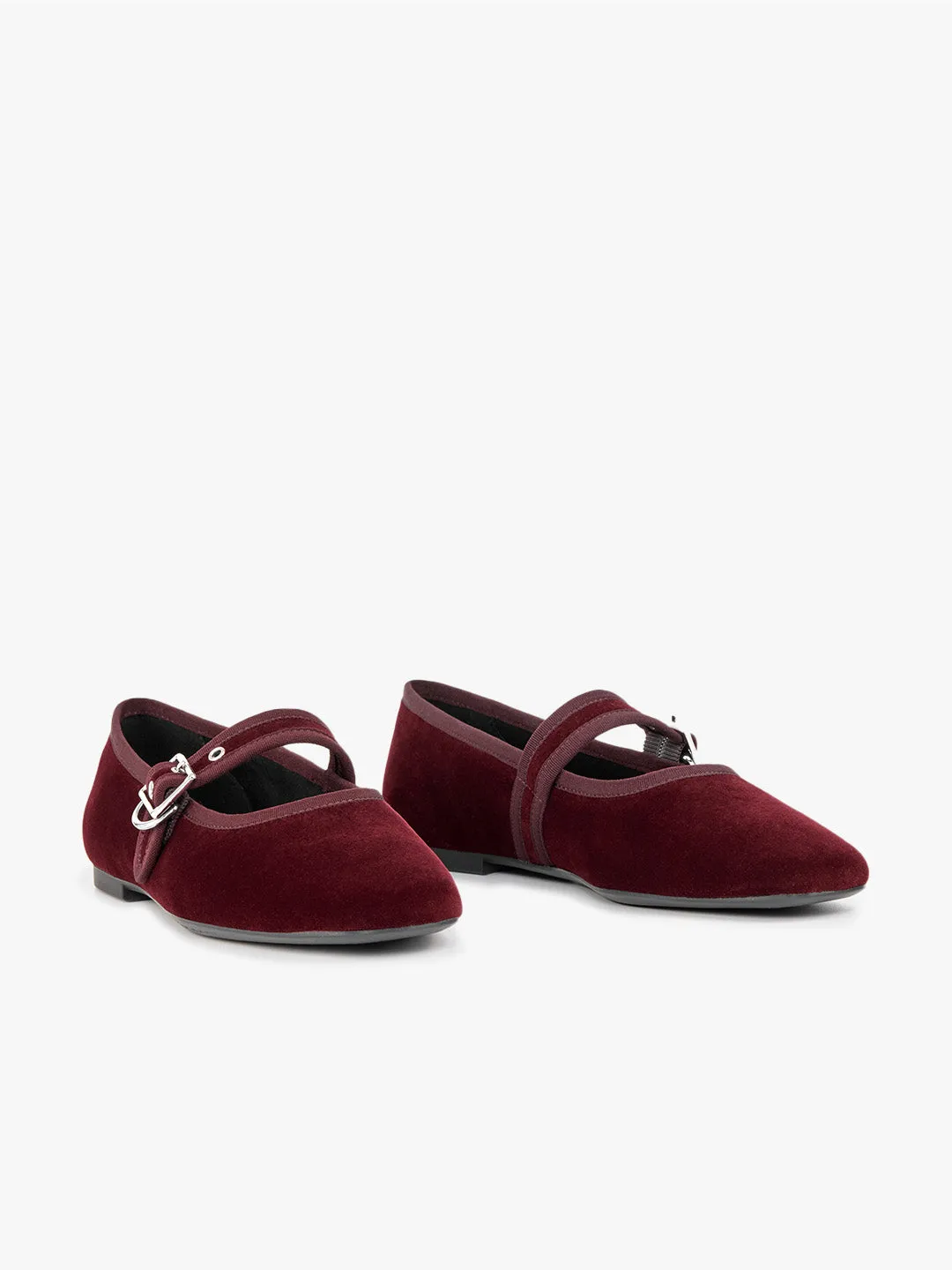 Jolin Velvet Ballet Flat - Cherry