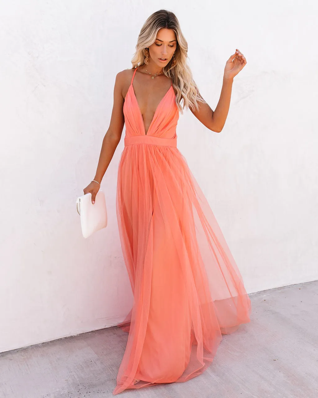 KittenAlarm - Petal Dust Maxi Dress - Apricot