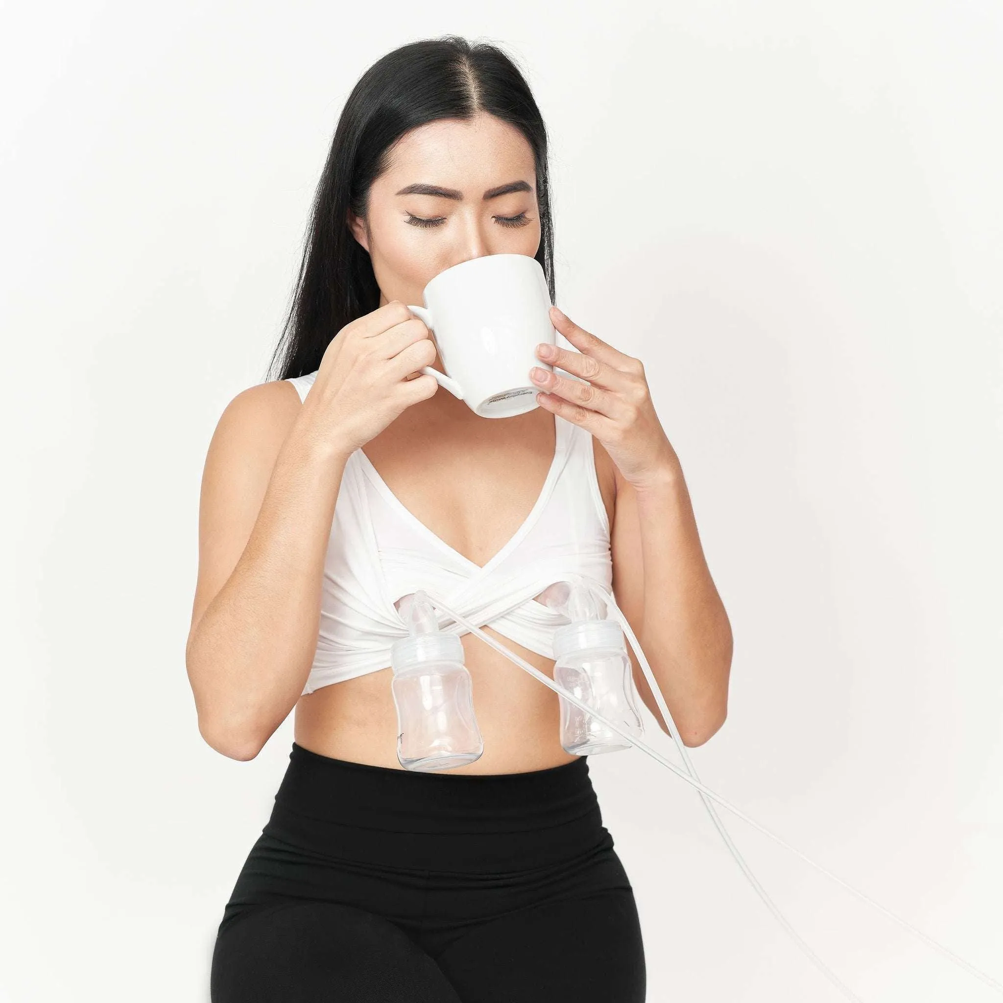 Larken X Nursing   Pumping Bra | White