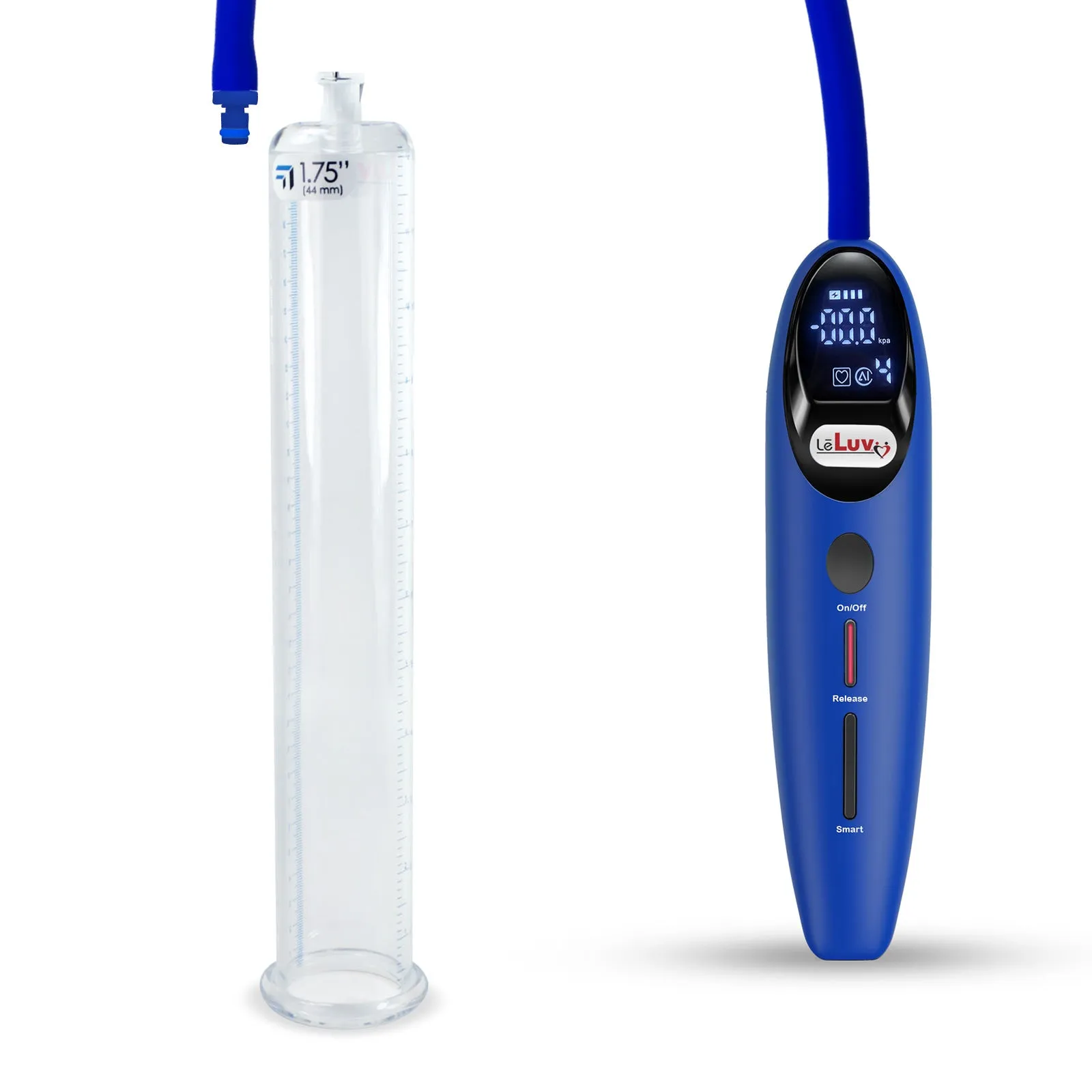 LeLuv Magna Smart LCD Penis Pump | 9 or 12 Inch Length Cylinder | Round Flange