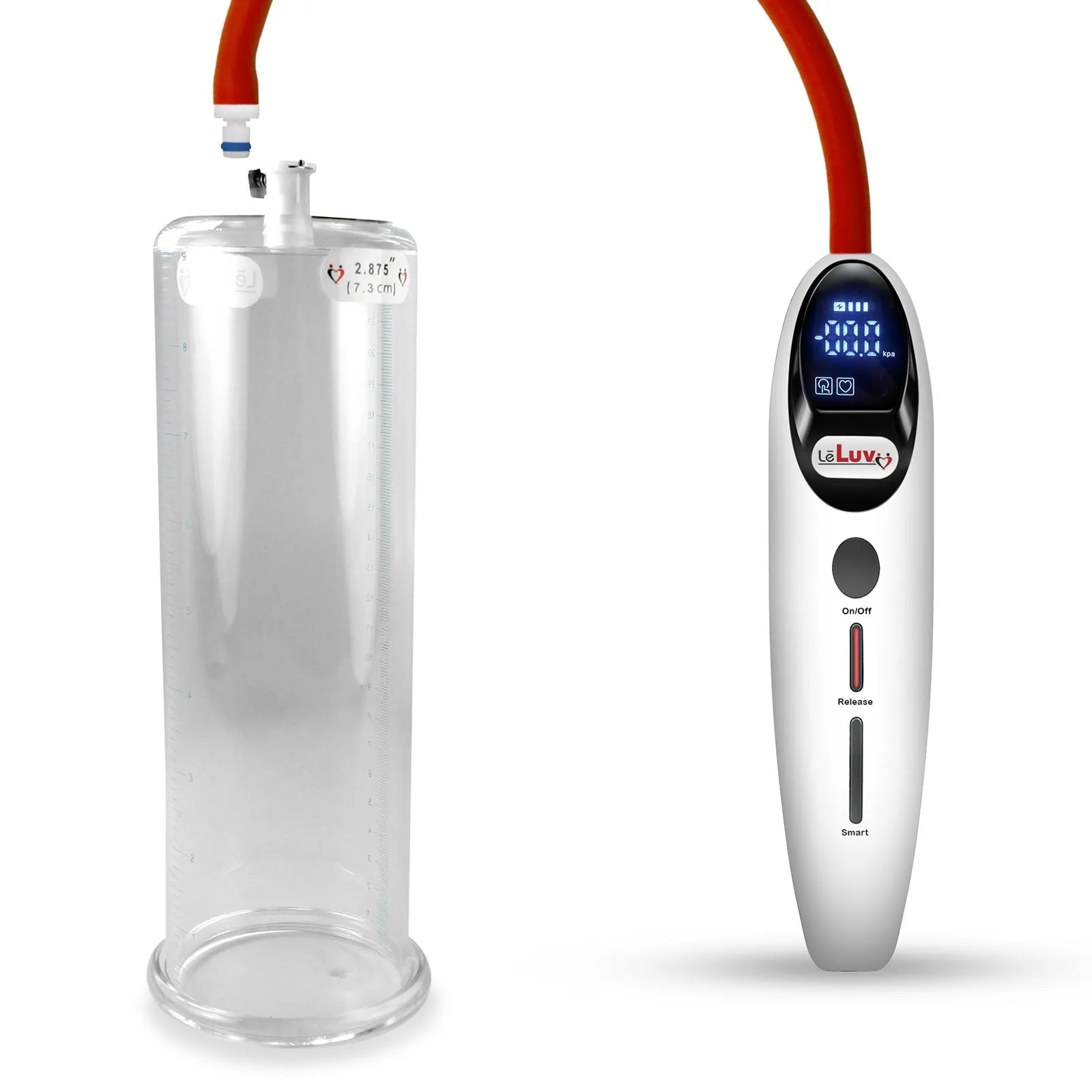 LeLuv Magna Smart LCD Penis Pump | 9 or 12 Inch Length Cylinder | Round Flange