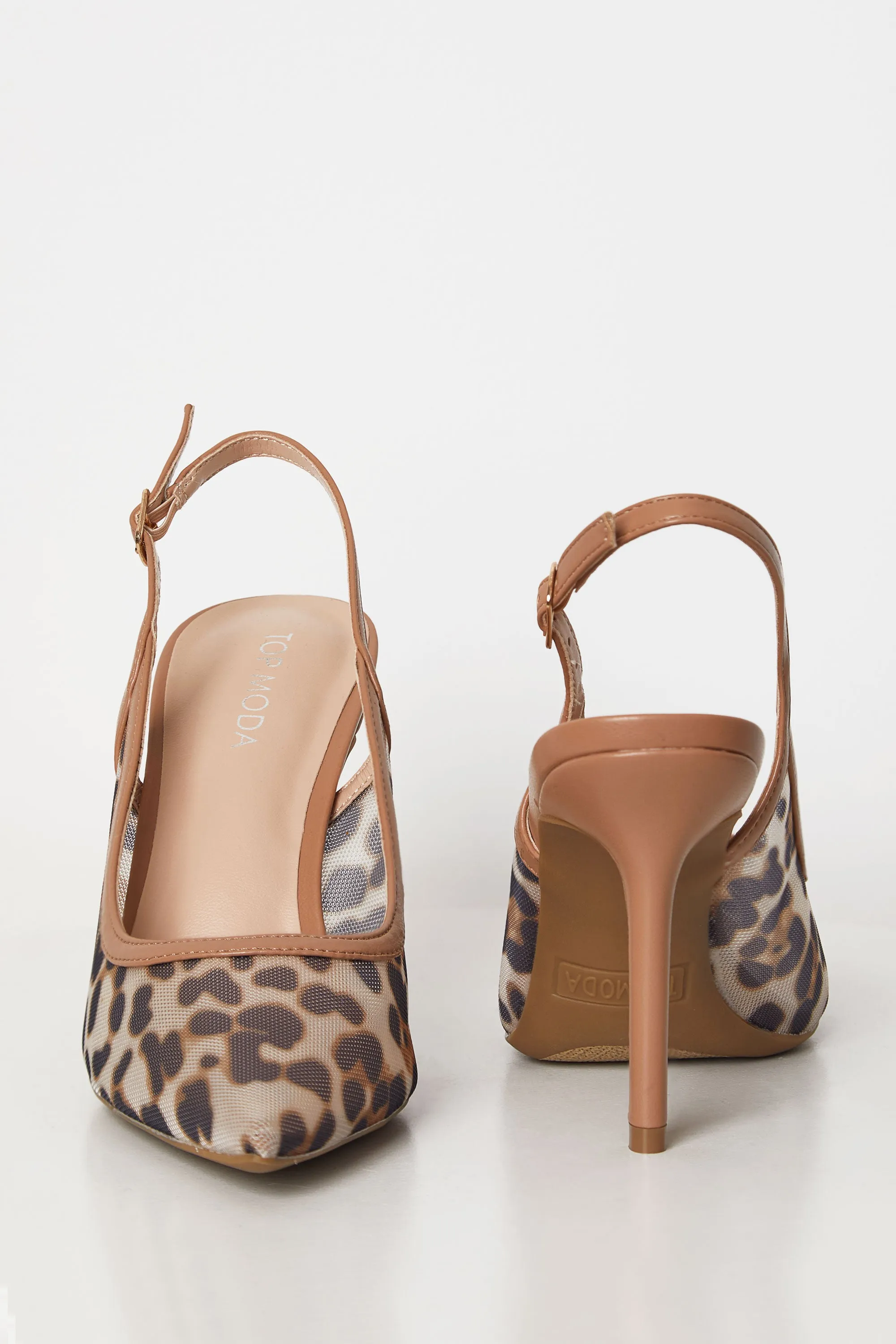 Lynn Leopard Mesh Slingback Heel