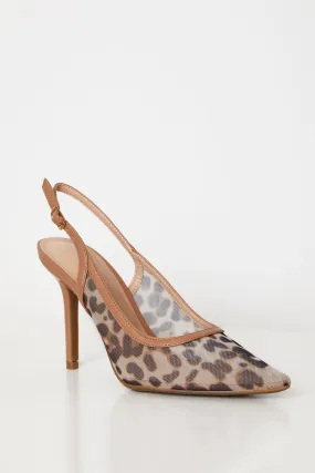 Lynn Leopard Mesh Slingback Heel