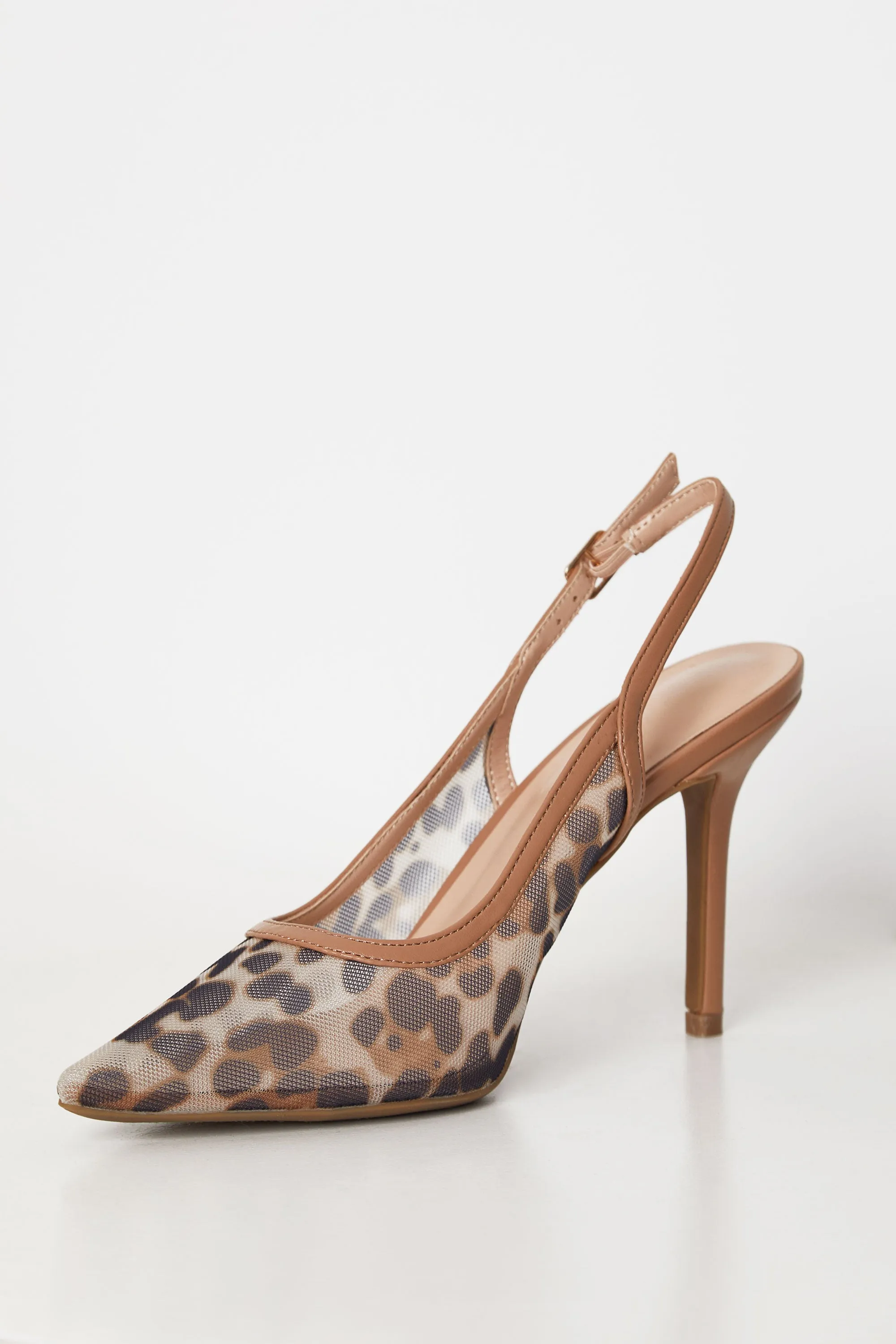 Lynn Leopard Mesh Slingback Heel