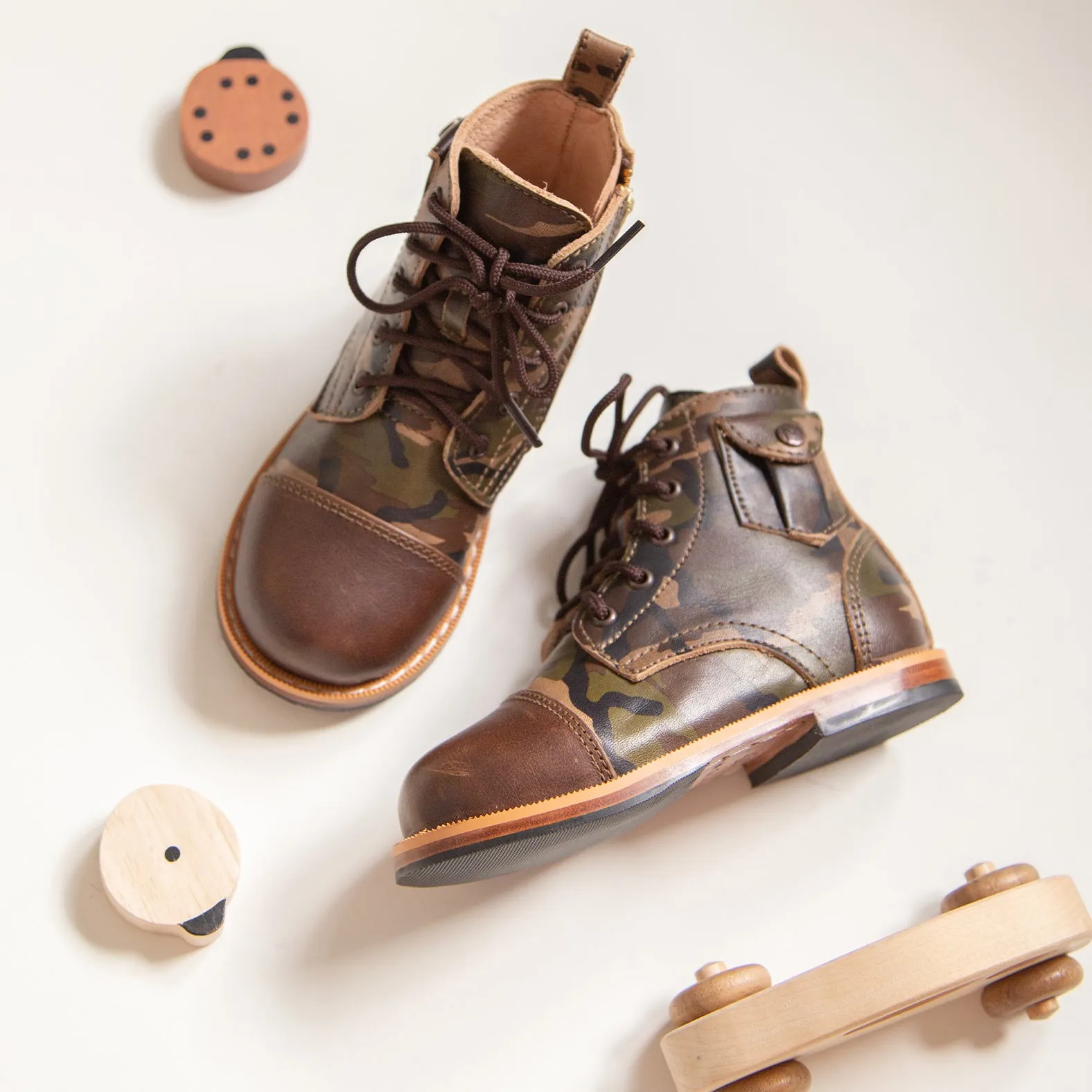 MK2016 - Heirloom Luxe Boots Camo Cafe [Children Leather Boots]