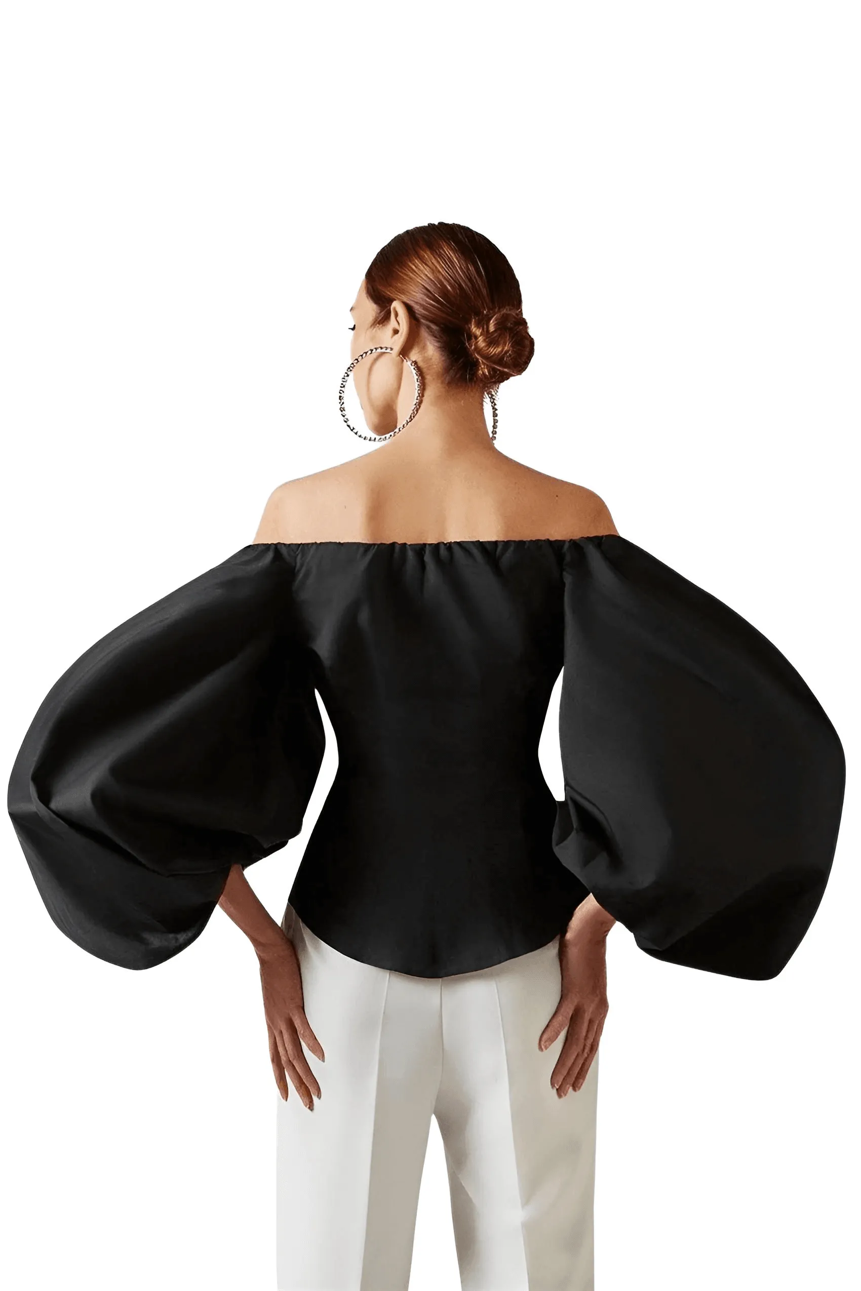 Off Shoulder Lantern Sleeve Blouses For Women