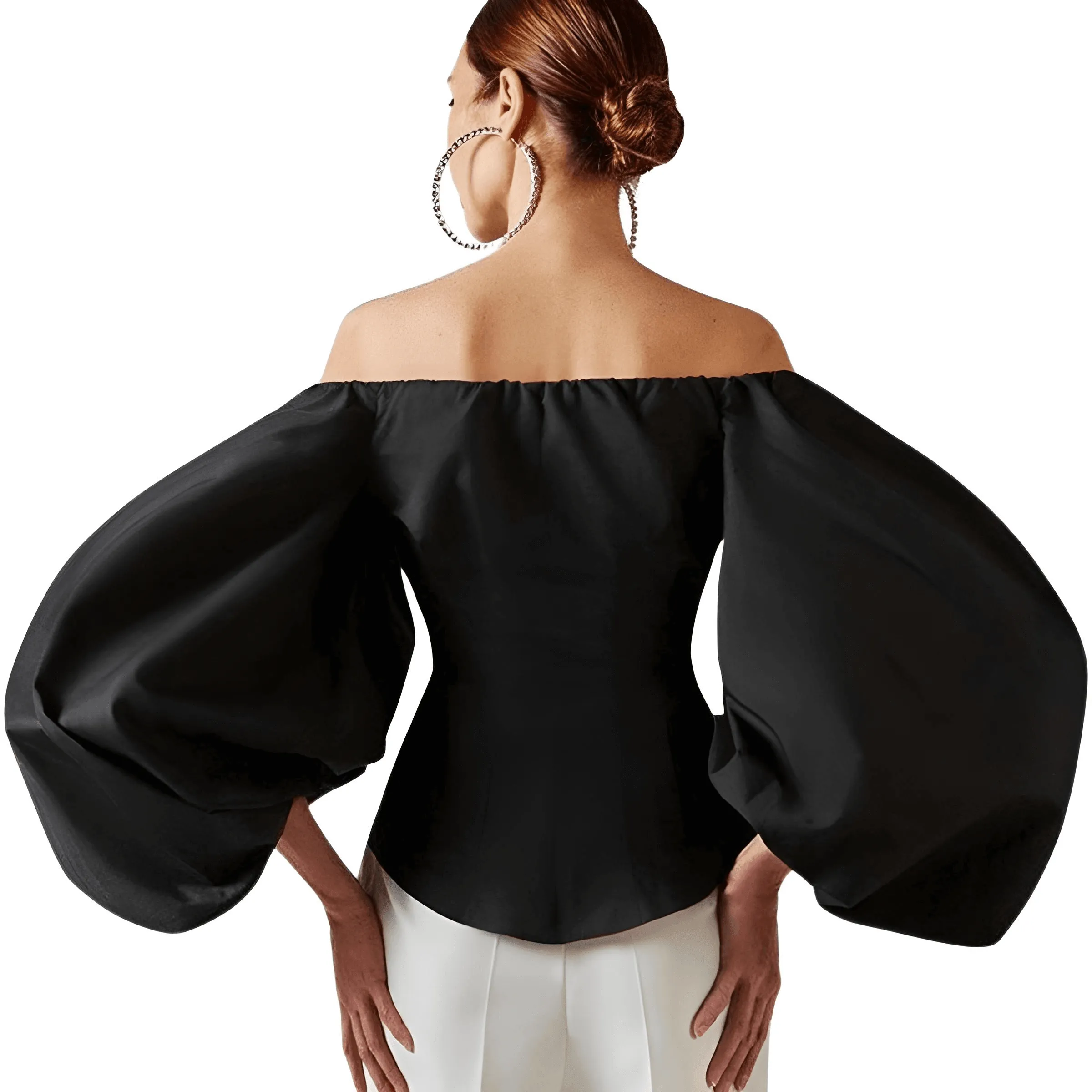 Off Shoulder Lantern Sleeve Blouses For Women