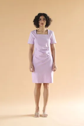 Officewear Formal Lilac Dress with Pocket