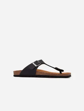 Pea Men's Vegan Comfort Footbed Sandals | Black