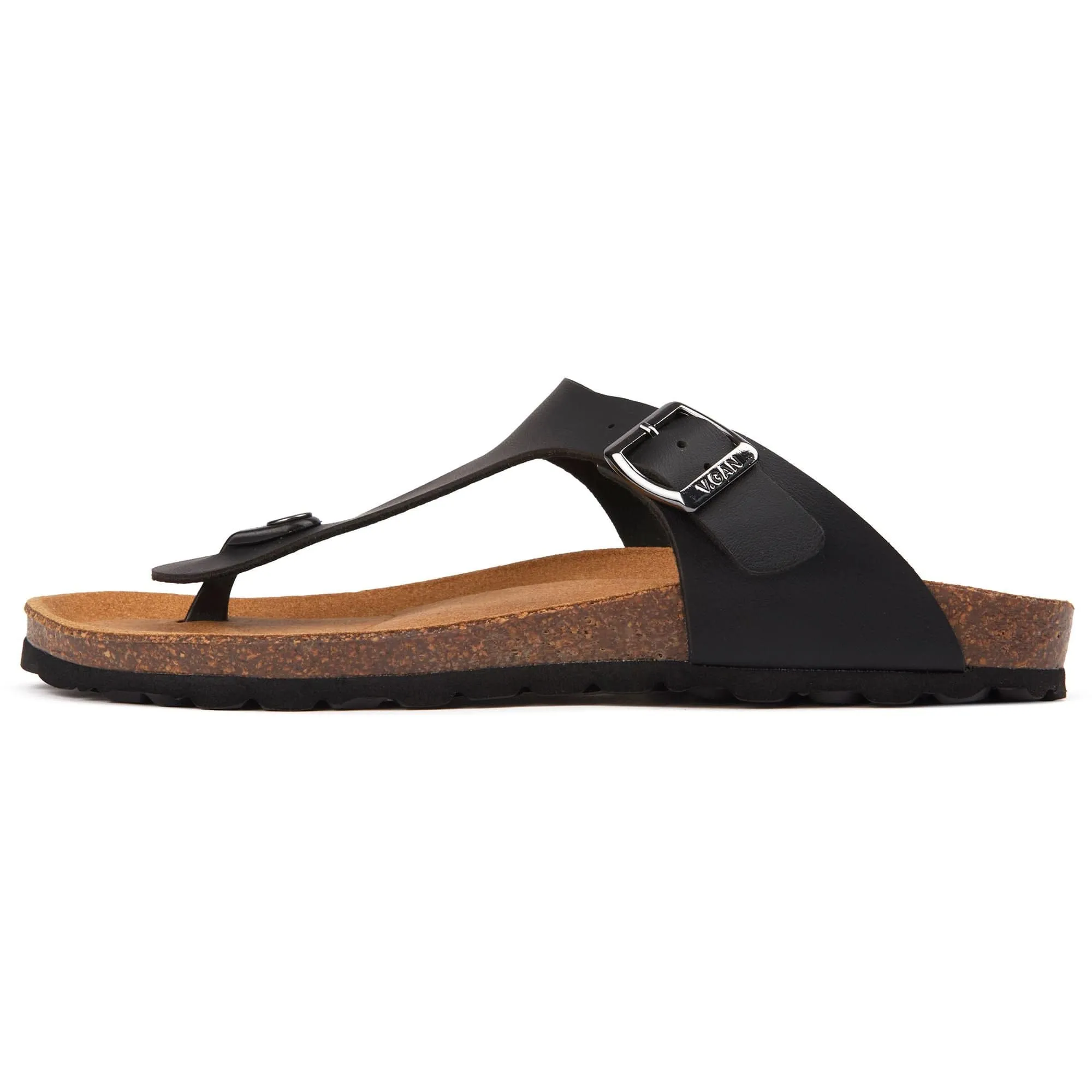 Pea Men's Vegan Comfort Footbed Sandals | Black