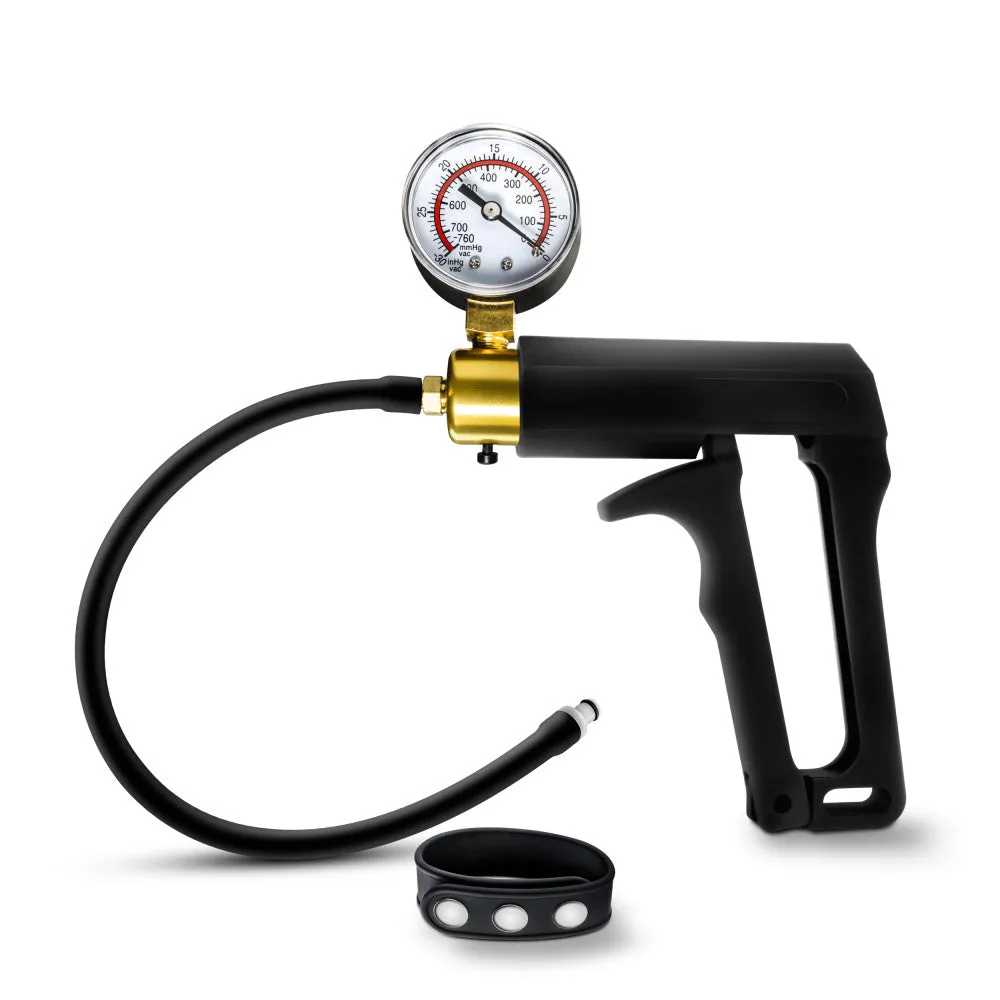 Performance By Blush® | Gauge Pump Trigger With Silicone Tubing and Silicone Cock Strap - Black