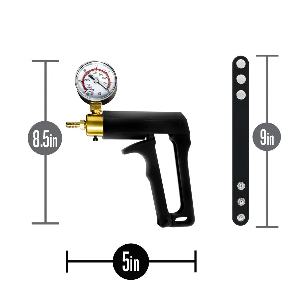 Performance By Blush® | Gauge Pump Trigger With Silicone Tubing and Silicone Cock Strap - Black