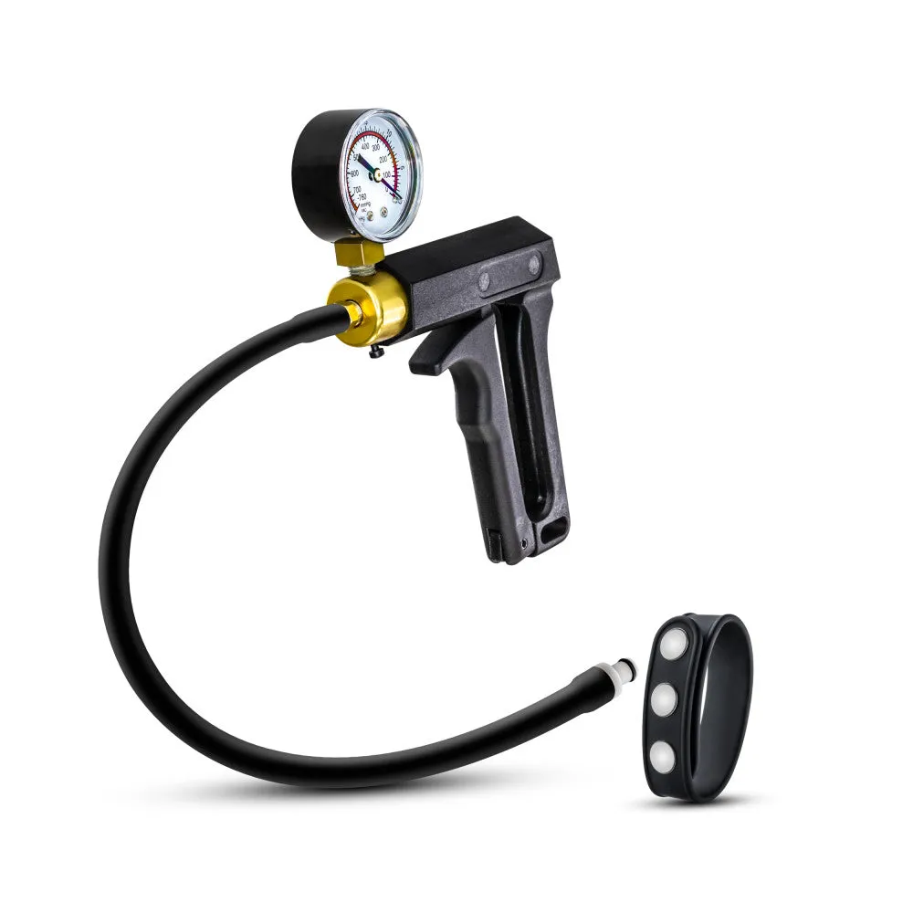 Performance By Blush® | Gauge Pump Trigger With Silicone Tubing and Silicone Cock Strap - Black