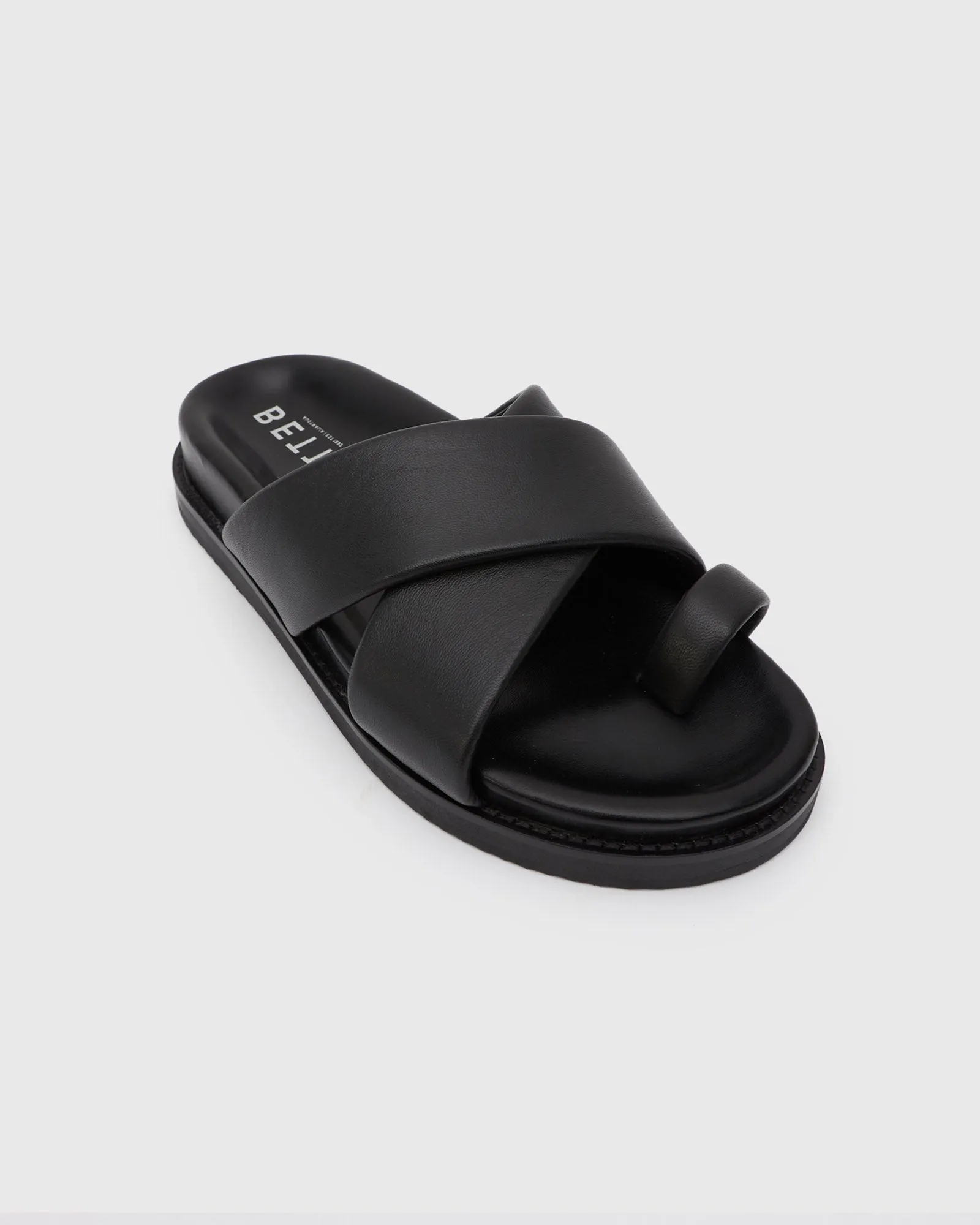 PRE-ORDER BERMUDA Leather Crossover Slide Sandals