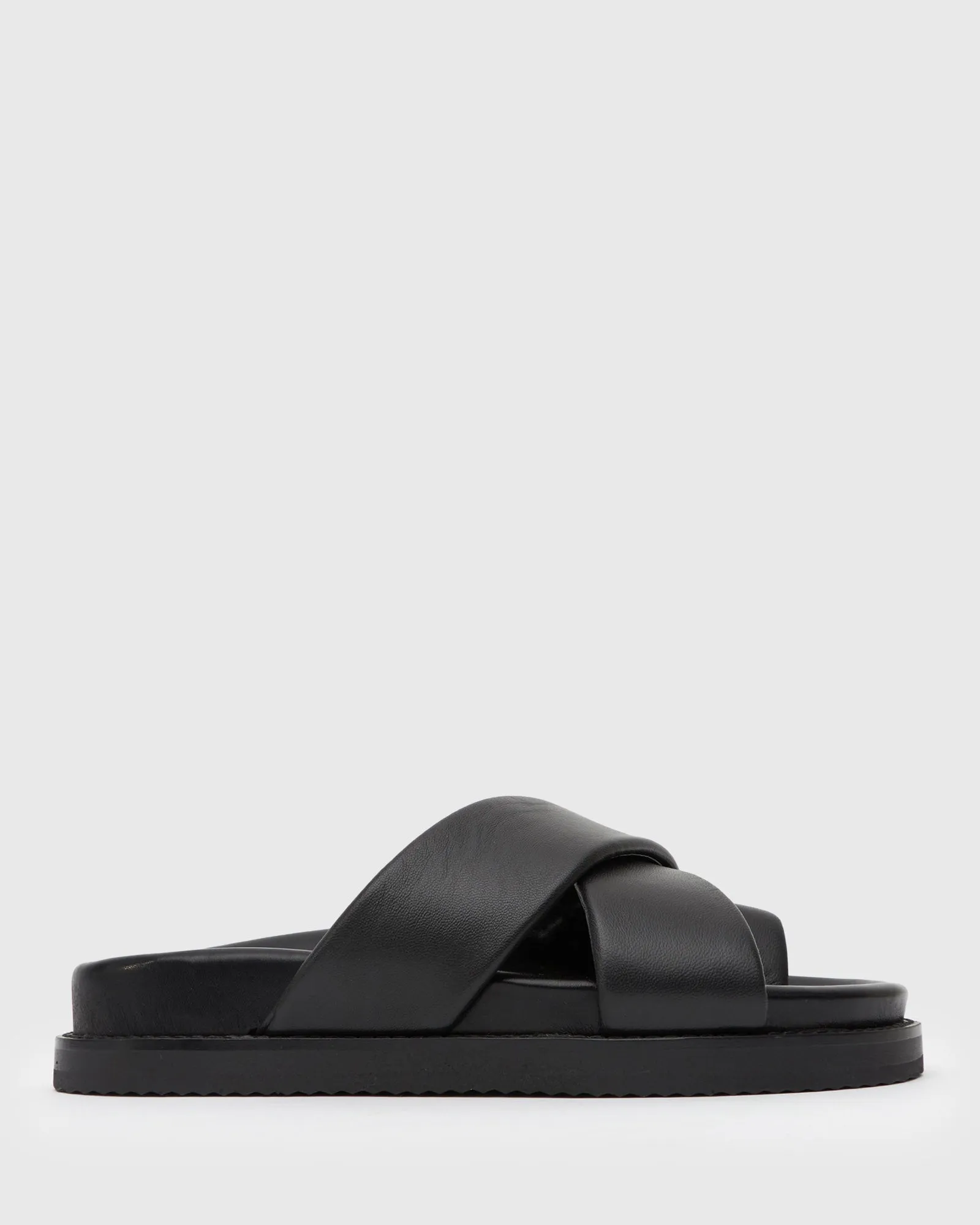 PRE-ORDER BERMUDA Leather Crossover Slide Sandals