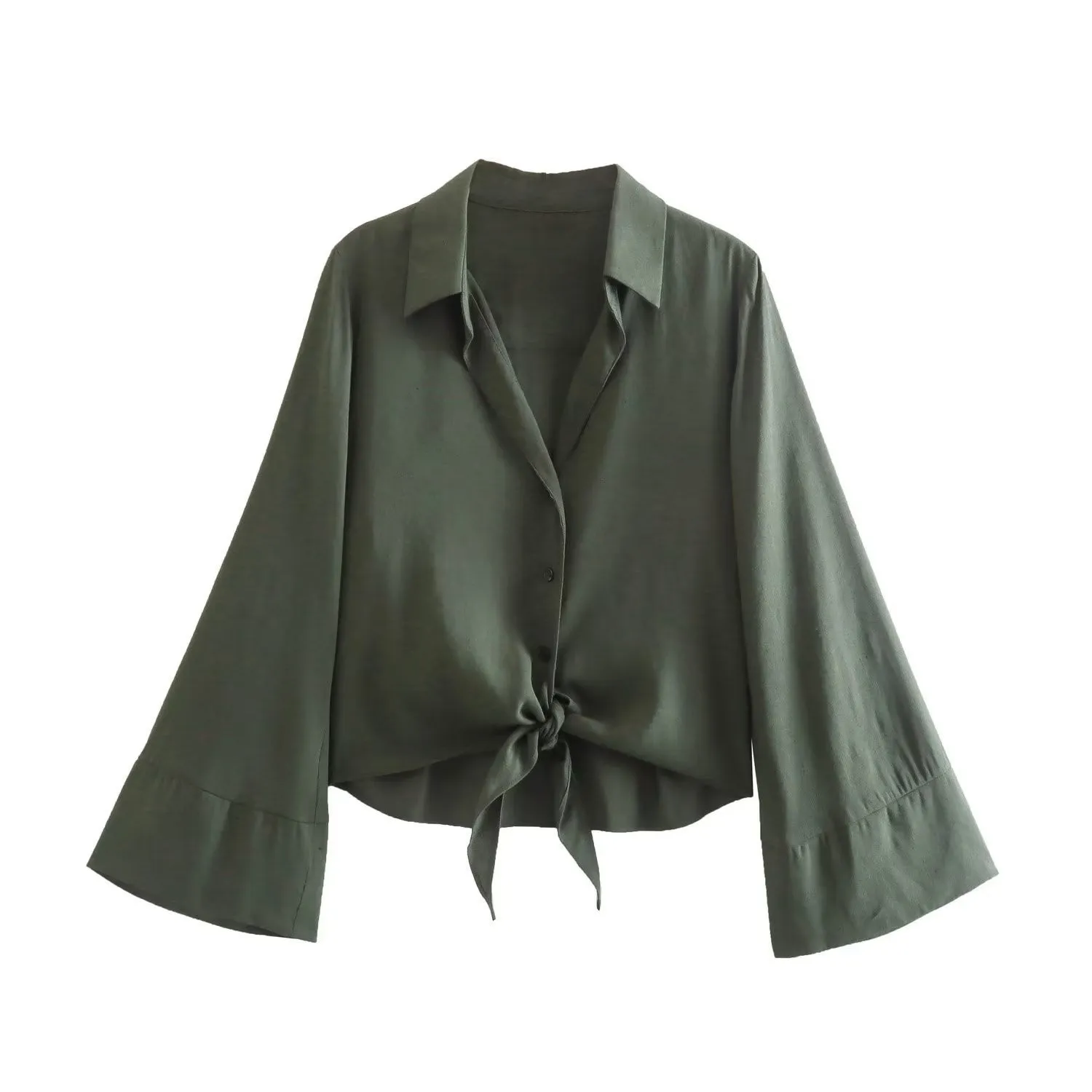 Pre Order: Elegant Olive Green Two-Piece Skirt Set