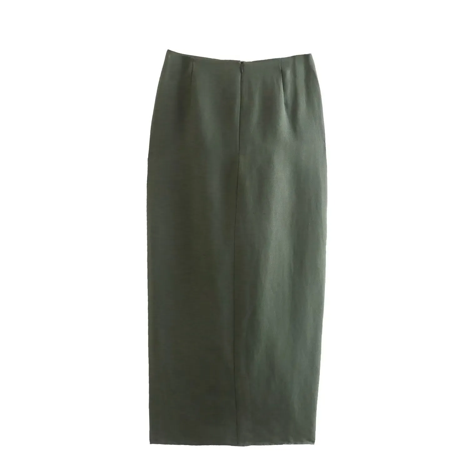 Pre Order: Elegant Olive Green Two-Piece Skirt Set