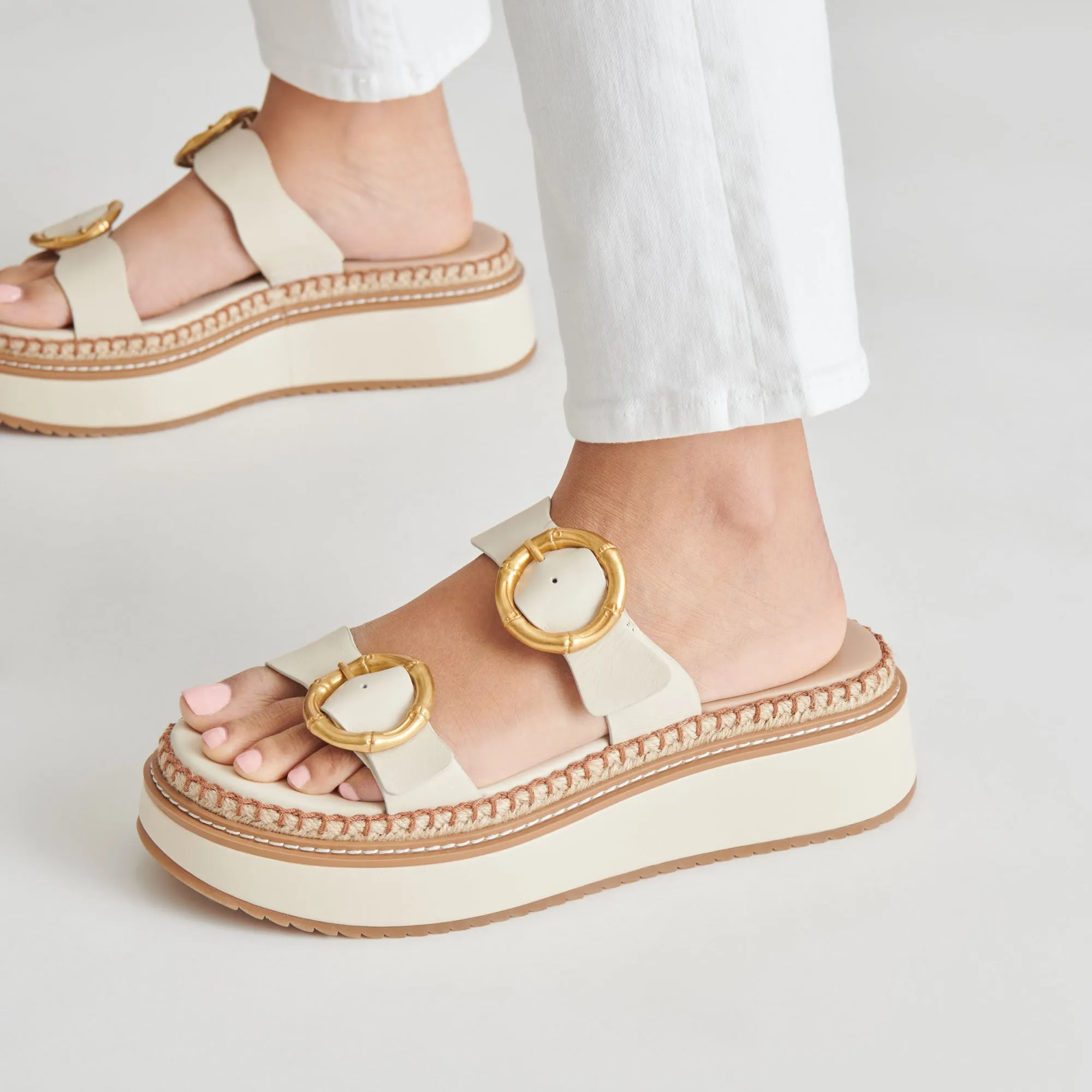 RYSHA SANDALS IVORY LEATHER