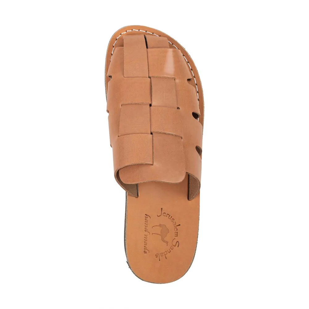 Sailor - Leather Braided Mule Slide | Tan