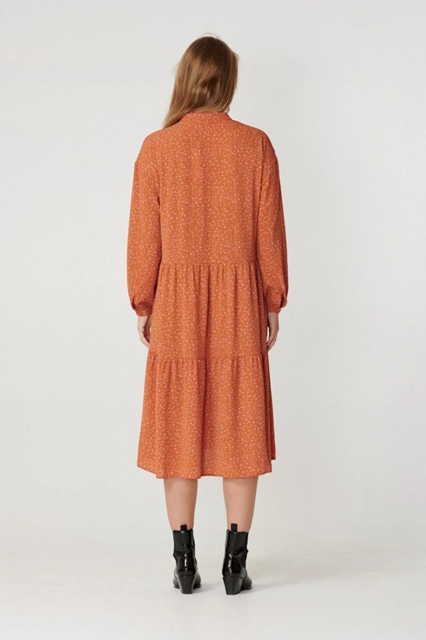 Sara long-sleeved dress - Rosa