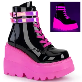 SHAKER-52 Black Patent -UV Neon Pink