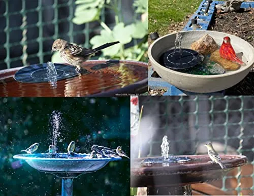 Solar Fountain, Solar Powered Bird Bath Fountain Pump with 4 Nozzles 1.4W Solar Panel Kit Water Pump, Outdoor Watering Submersible Pump for Pond, Pool, Garden, Fish Tank