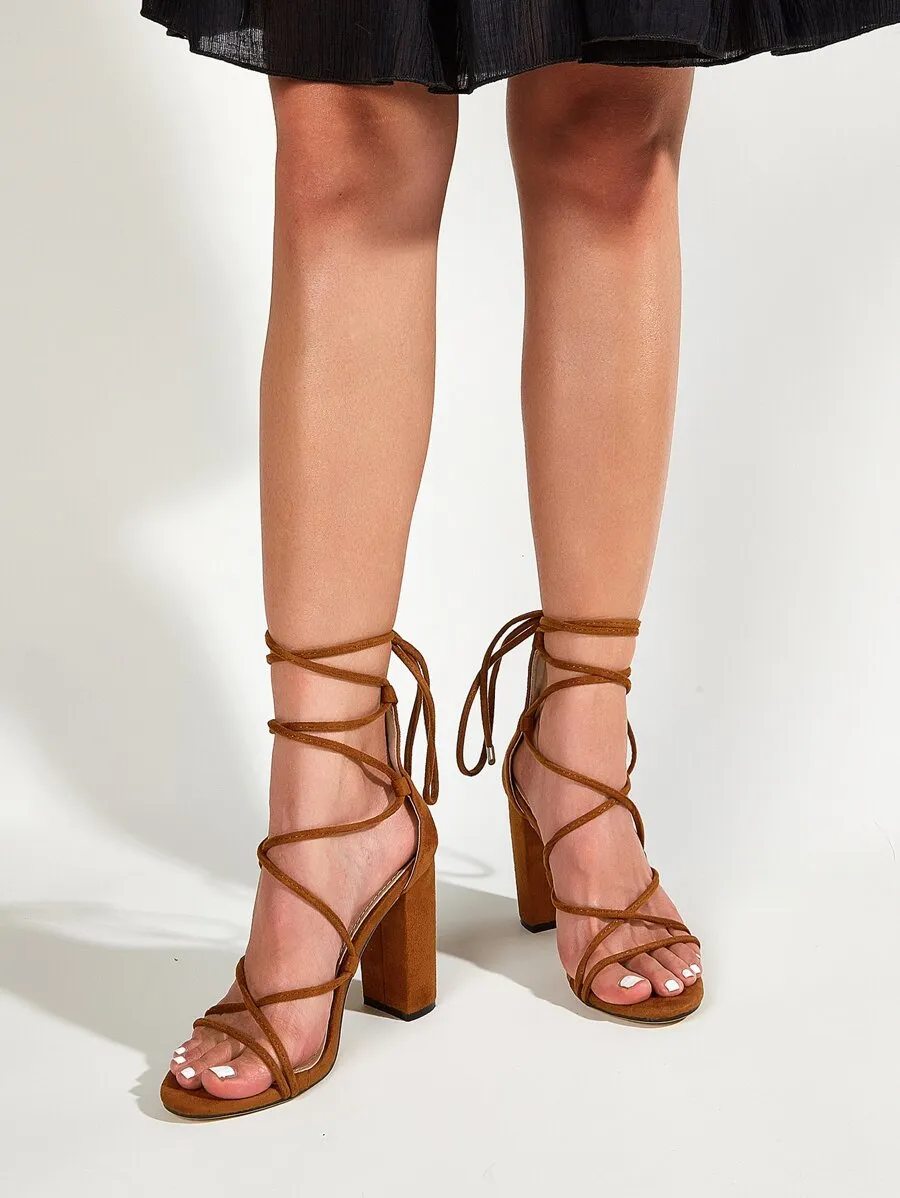 Strappy Block Heels