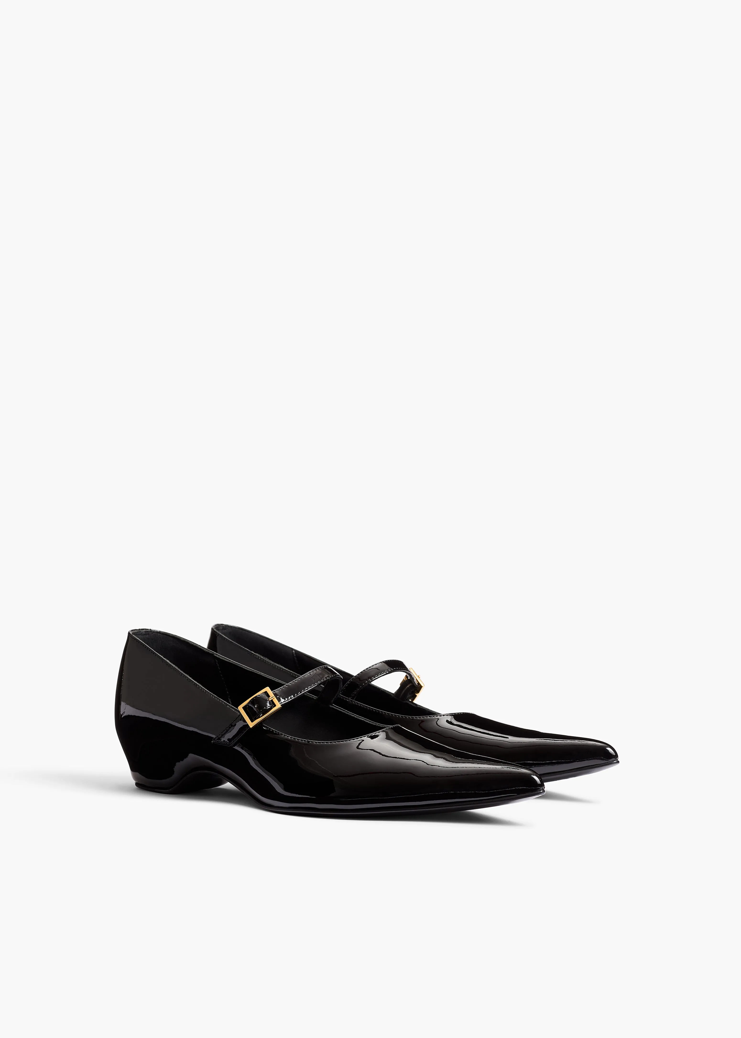 Sybil Mary Jane Flat in Black Patent Leather