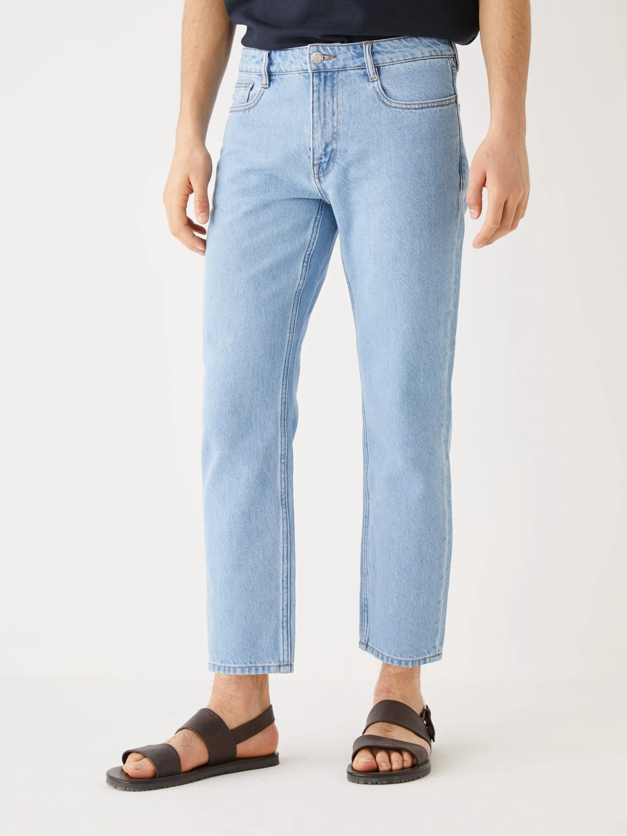 The Slim Fit Hemp Jean in Washed Blue