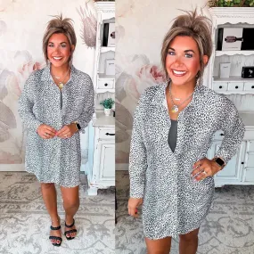 Timeless Smile Leopard Shirt Dress