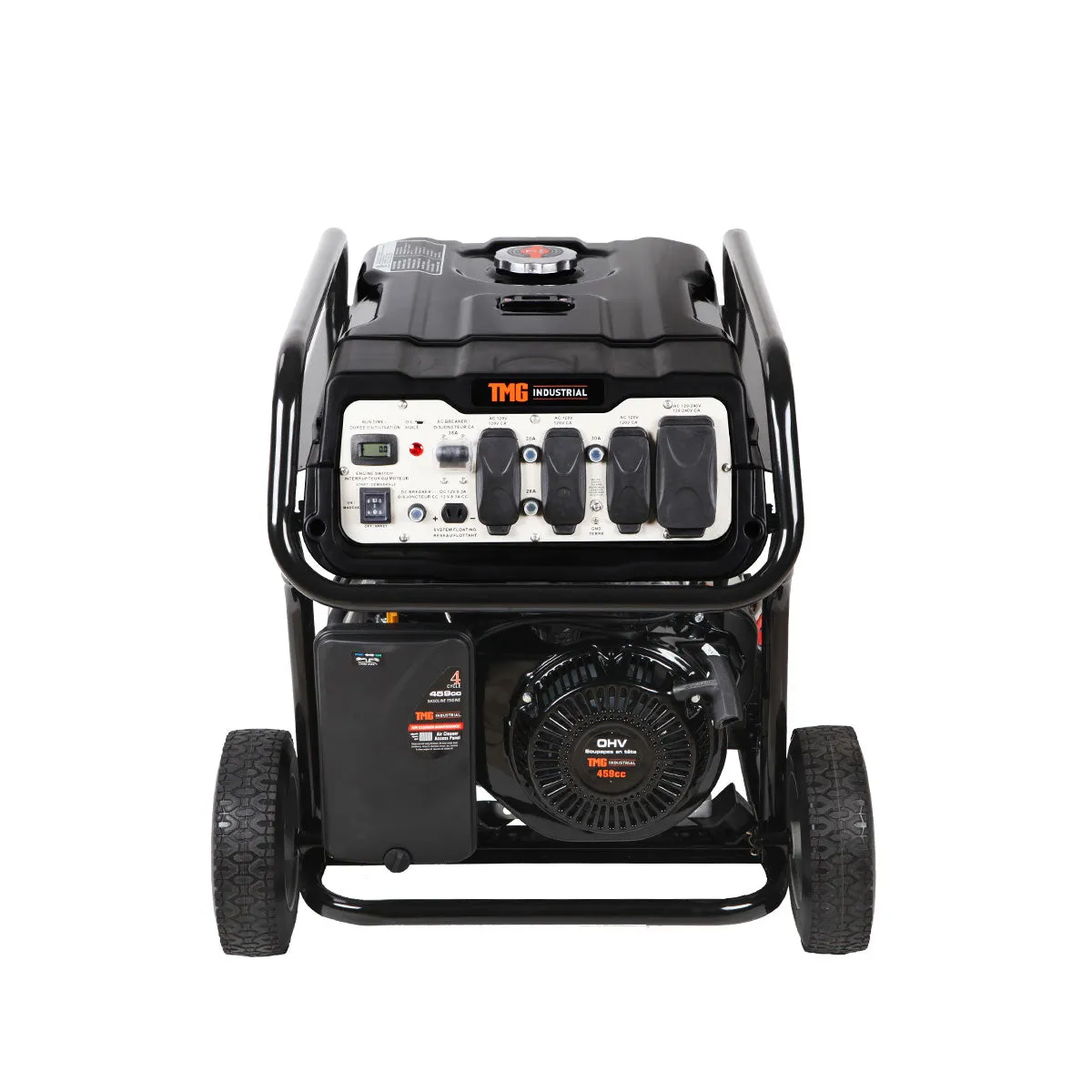 TMG Industrial 12,000 Watt Gasoline Generator, Electric Start, 7-Hour Run Time, 120V/240VAC, TMG-12000GE