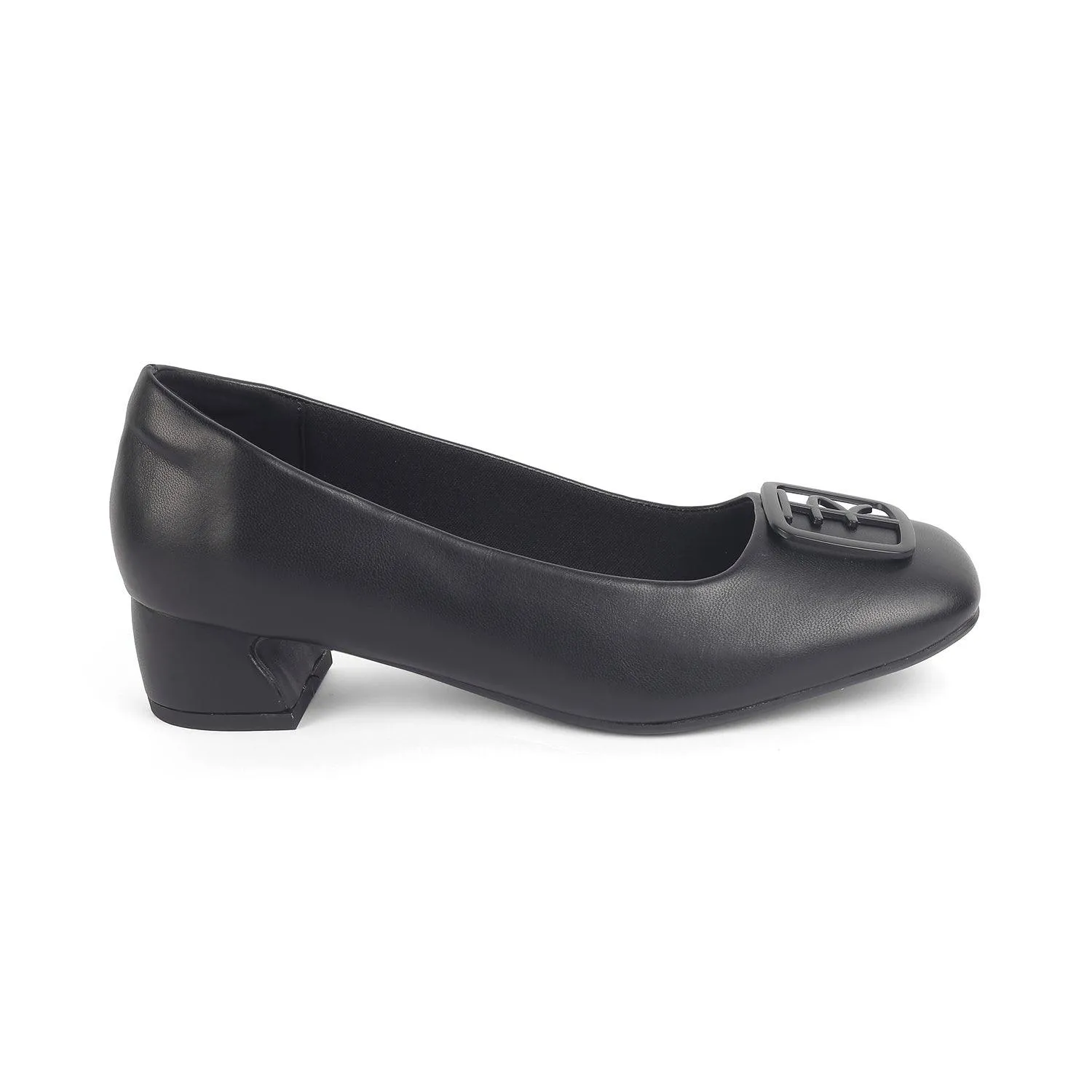 Tresmode Romio Black Women's Dress Block Heel Pumps