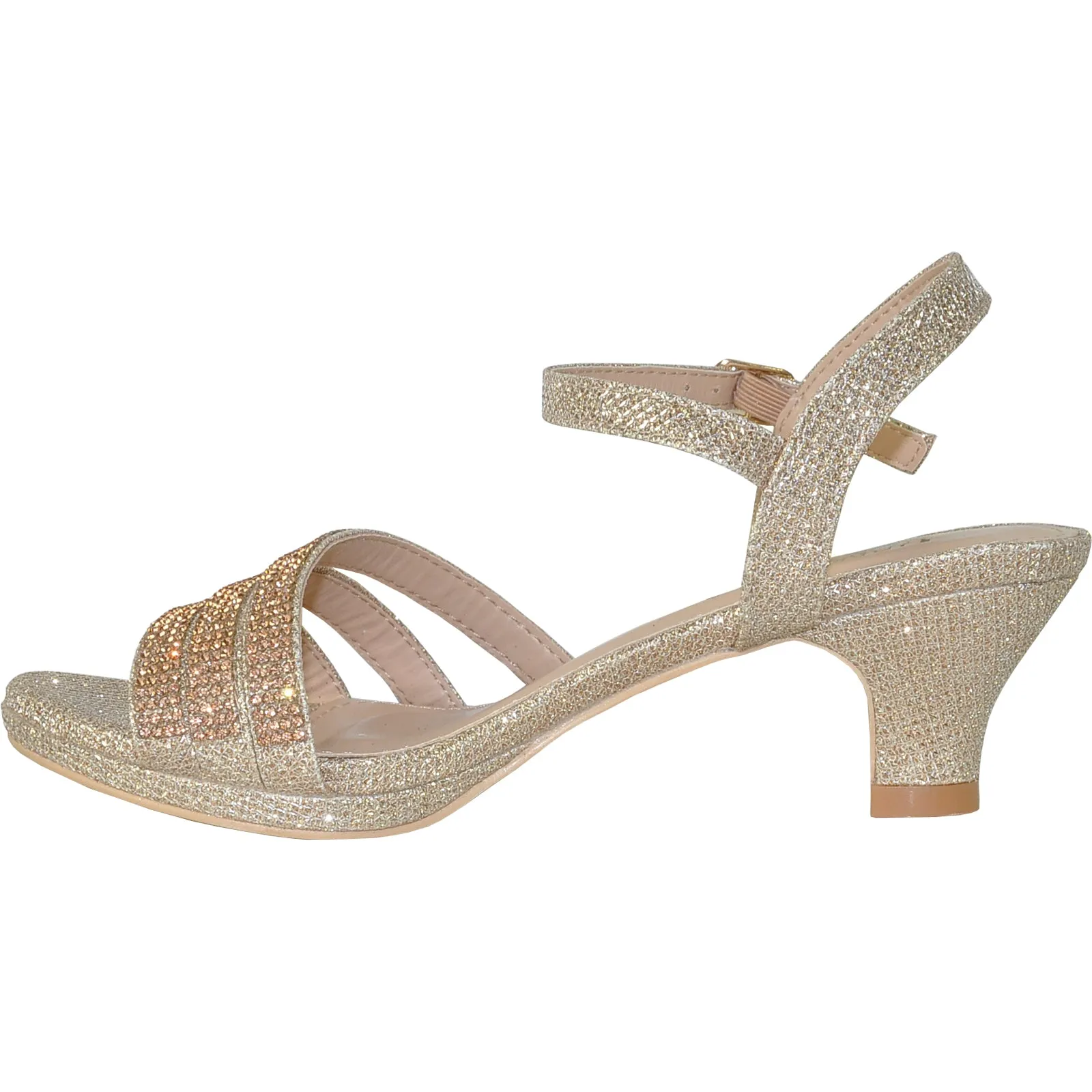 VANGELO Women Sandal ANGEL-11 Heel Party Prom & Wedding Sandal Champagne