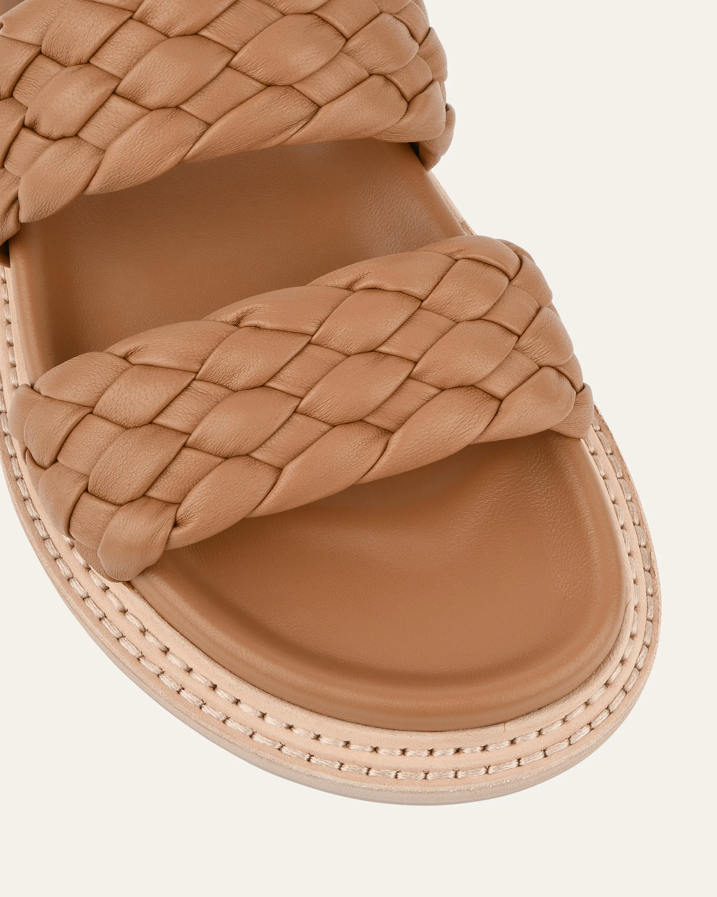 VEGA FLAT SANDALS TOFFEE LEATHER