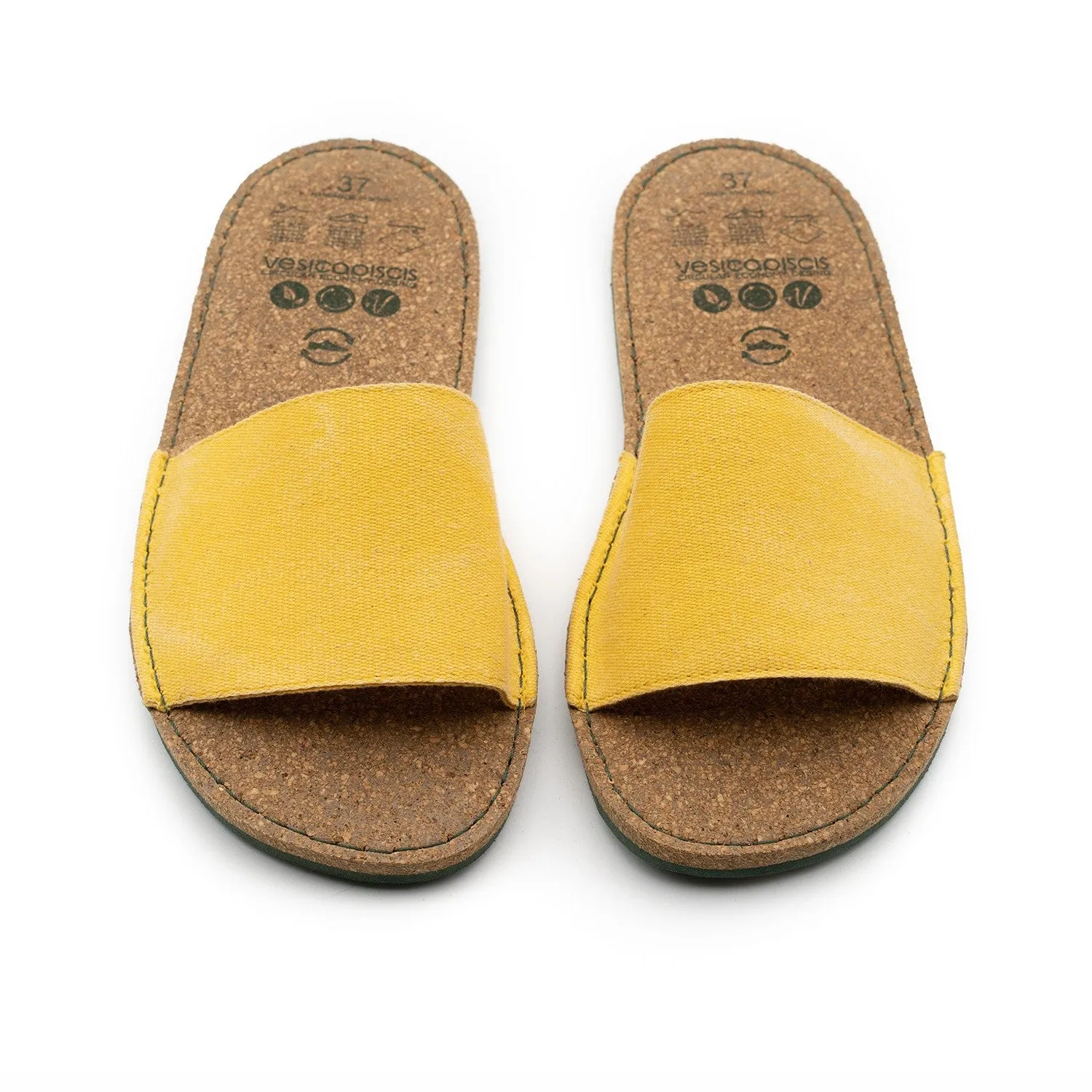 Vegan sandal yellow lemon BEA010