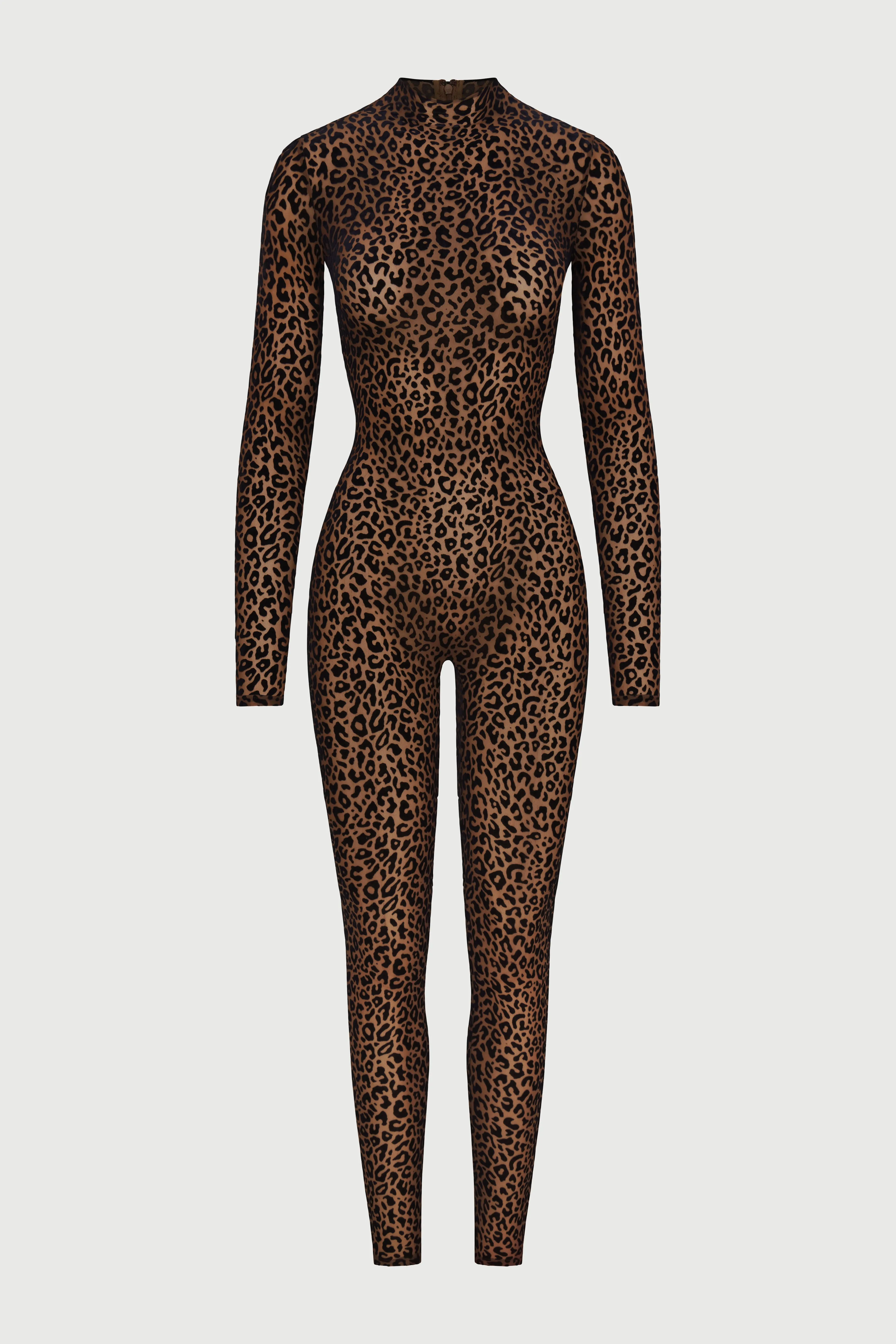 Velvet Burnout Animal Print Jumpsuit