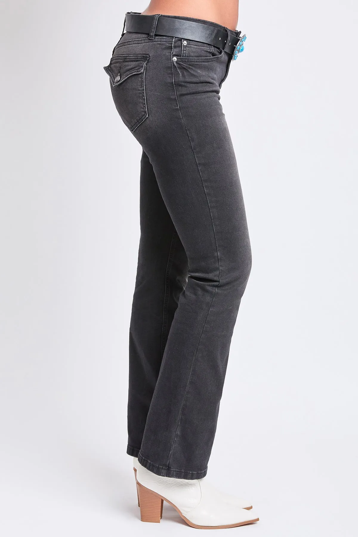 Women's Mid Rise Belted Bootcut Jeans