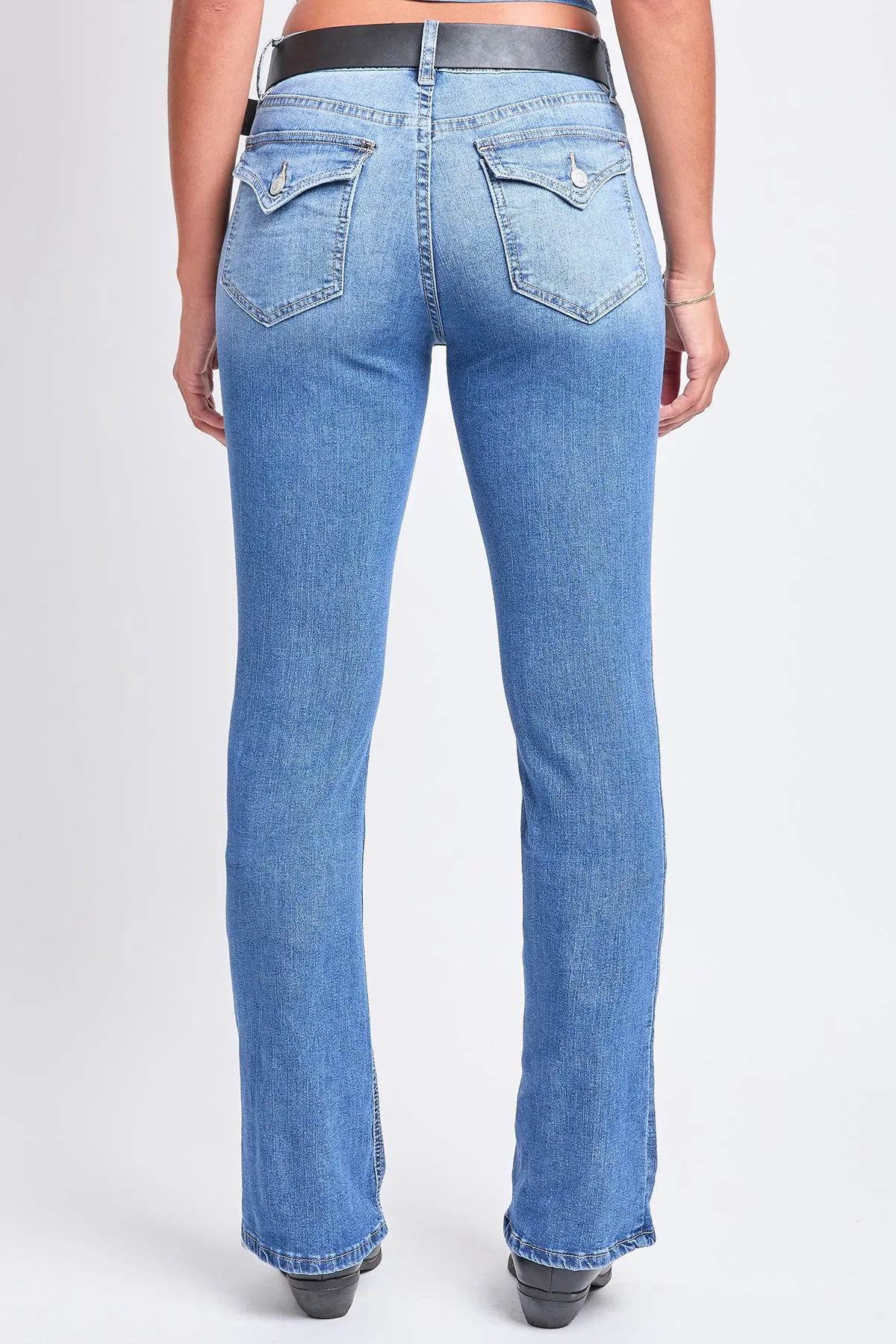 Women's Mid Rise Belted Bootcut Jeans